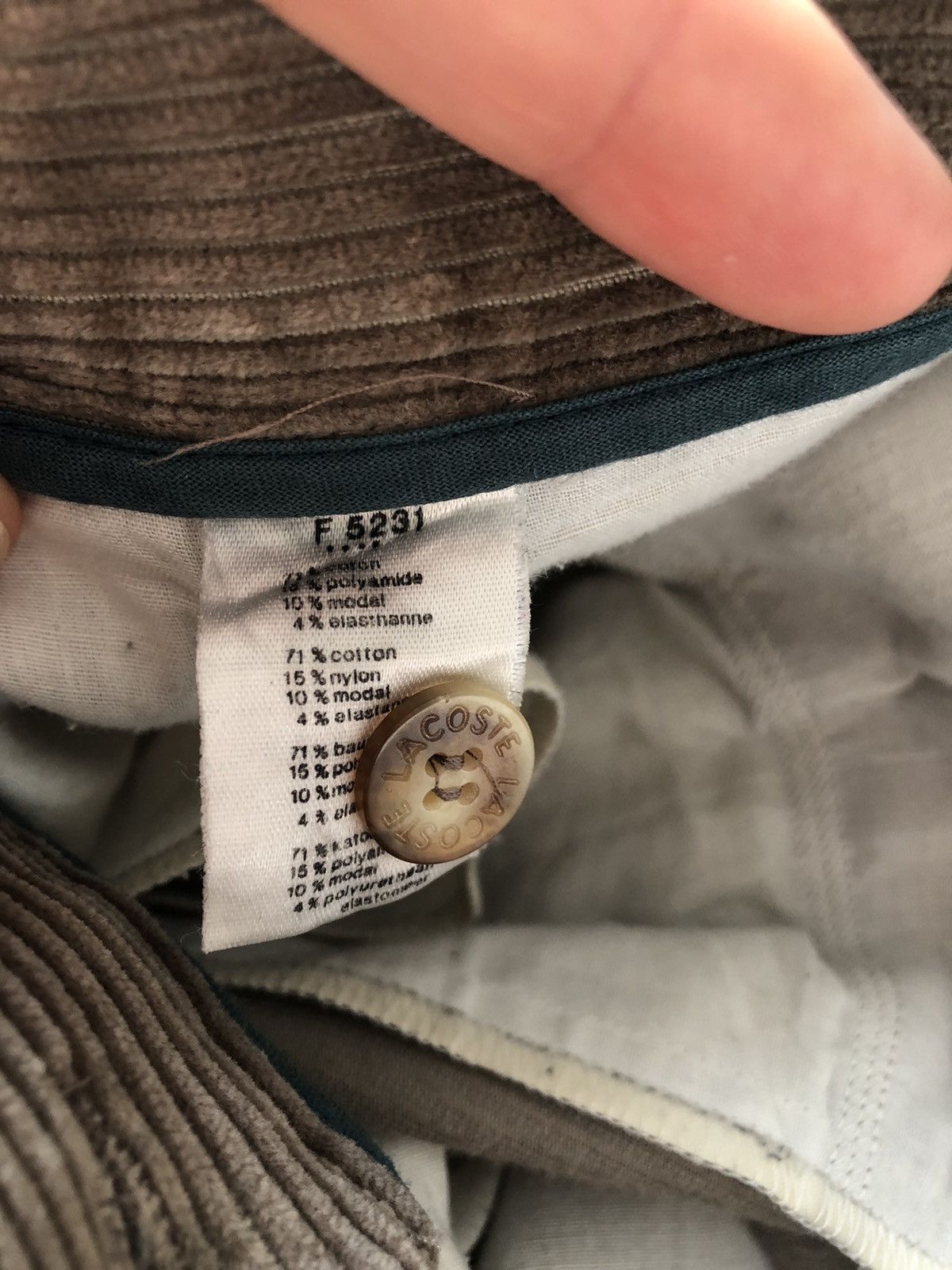 Lacoste × Vintage RARE LACOSTE VINTAGE CORDUROY QUALITY PANTS Size US 36 / EU 52 - 4 Thumbnail