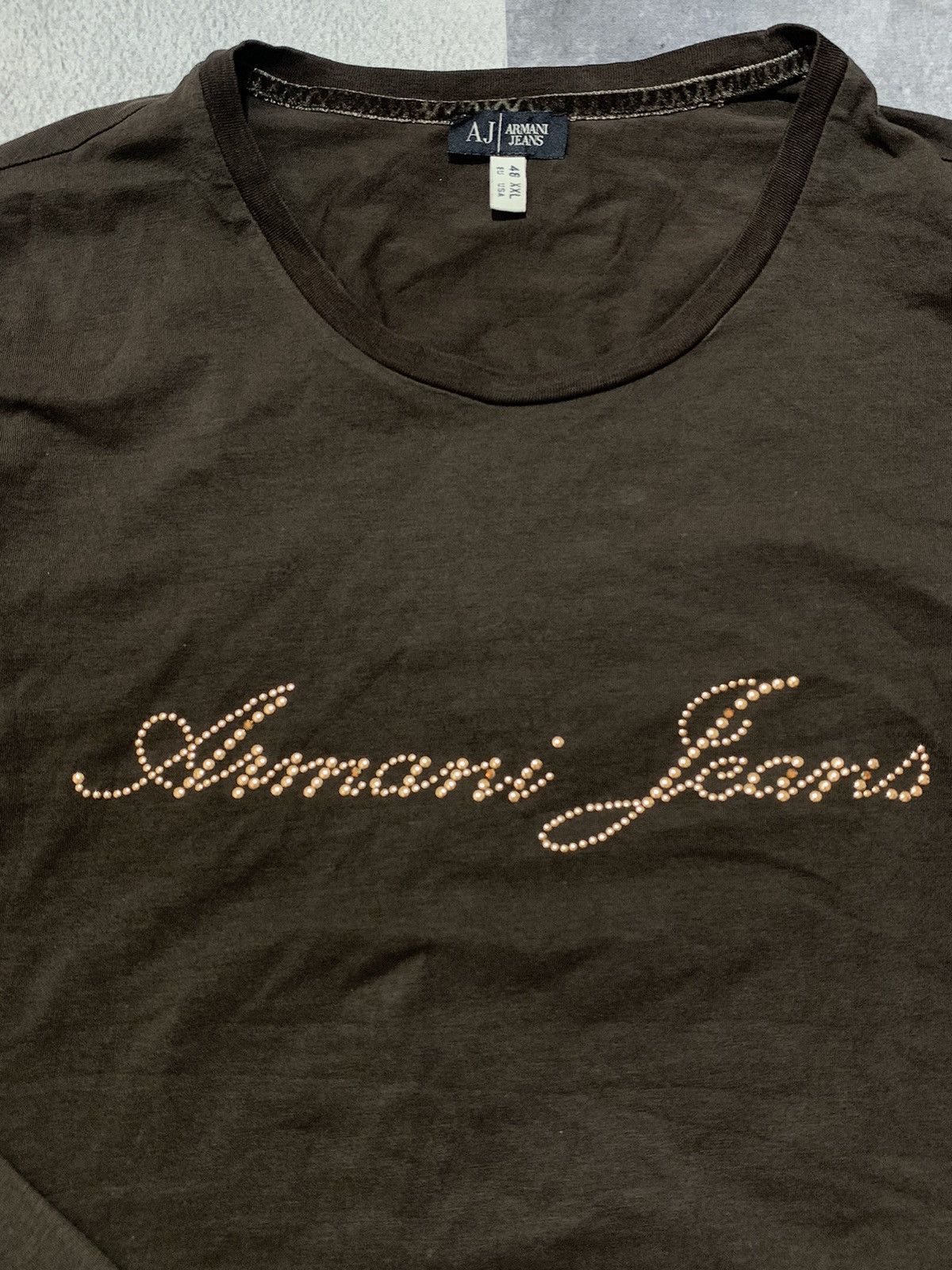 Armani × Vintage Vintage Y2K Armani Jeans longsleeve big logo streetwear XXL Size XXL / US 16-18 / IT 52-54 - 5 Thumbnail