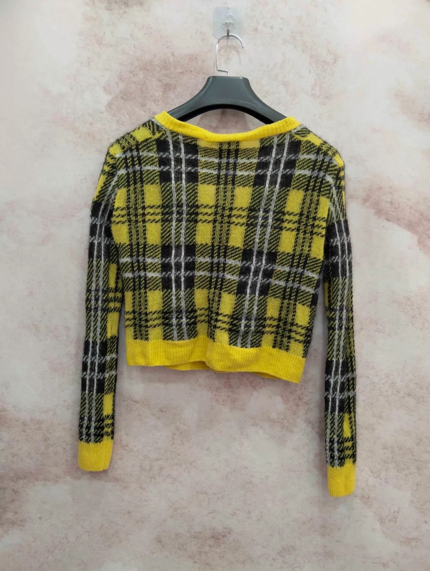 Dior Dior Yellow Checkered Knit Cardigan 36 EU Size XS / US 0-2 / IT 36-38 - 2 Thumbnail