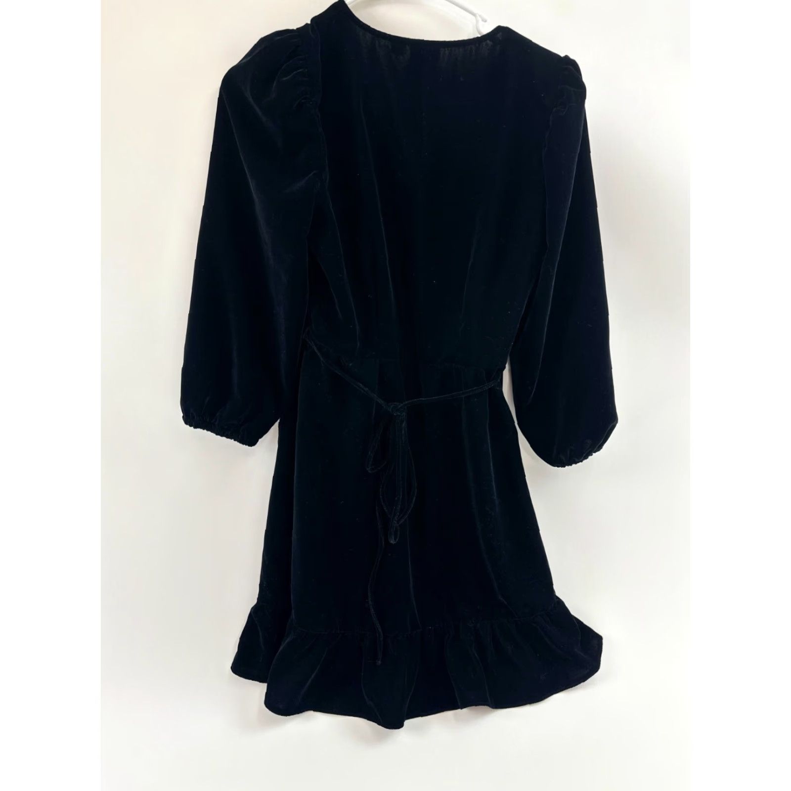 Gap VINTAGE Gap Wrap Dress Womens XS Black Velvet Midi V-Neck Balloon Sleeve Ruffle Party 90s Womens Size XS / US 0-2 / IT 36-38 - 5 Thumbnail
