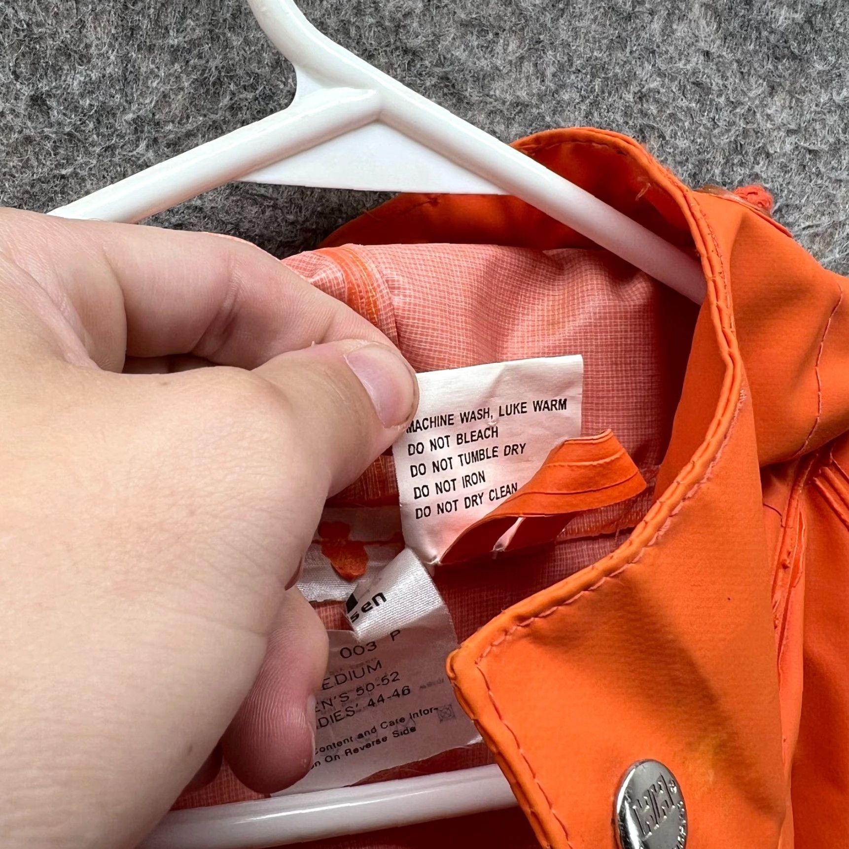 Helly Hansen VINTAGE Helly Hansen Jacket Mens Medium Orange Snap Rain Coat Hooded Waterproof Mens Regular XS? Wait invalid. Size US M / EU 48-50 / 2 - 5 Thumbnail