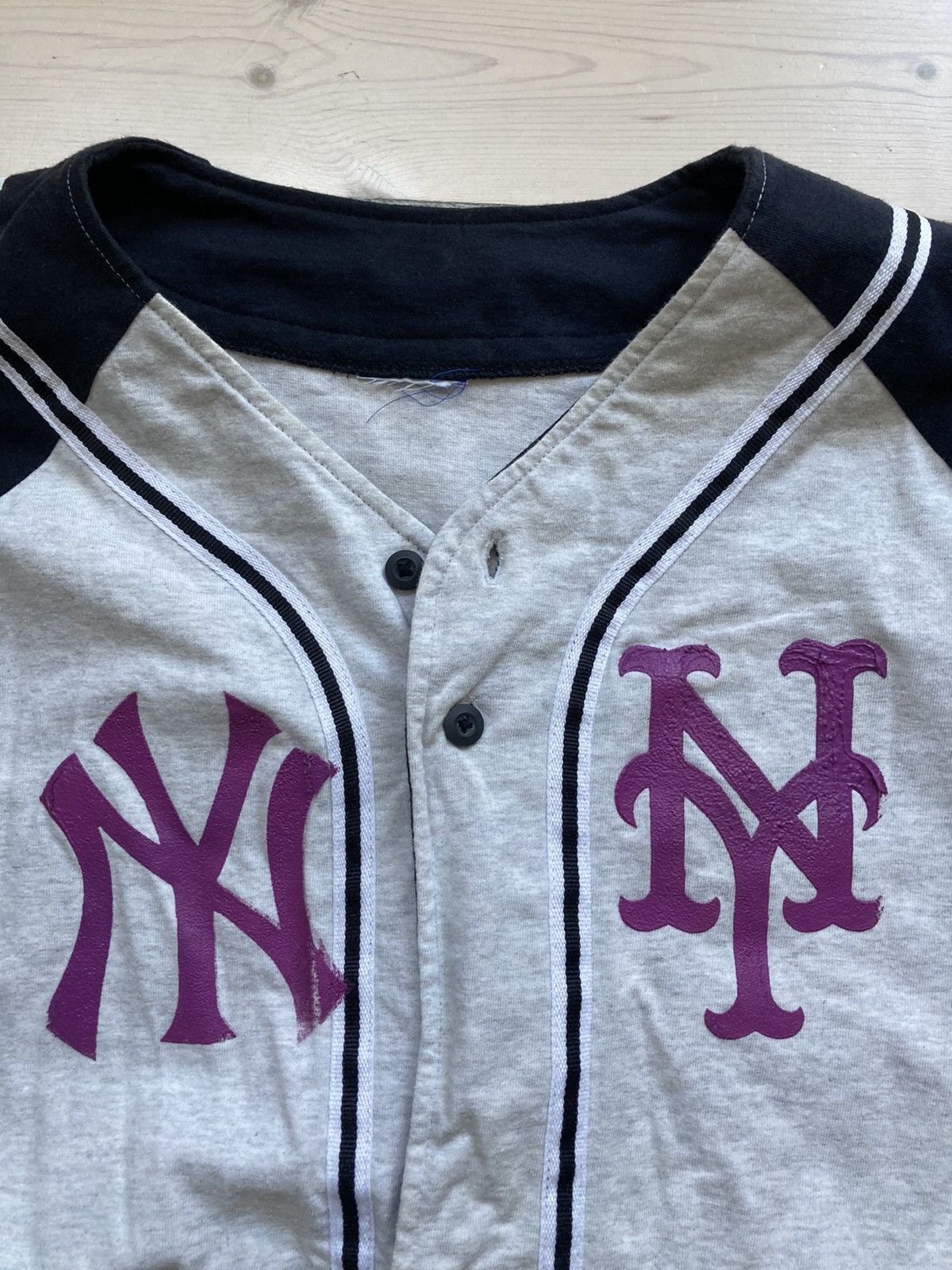 image of Champion x Early Praise Sizzurp Yankees Ny Jersey As Made Famous By Asap Yams in Grey (Size Large)