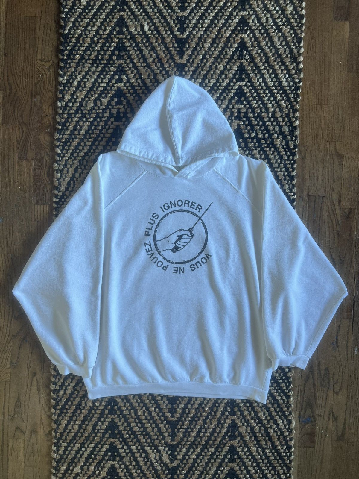 Raf Simons Raf Simons SS02 White “VNPPI” OS Hooded Sweatshirt Size US XL / EU 56 / 4 - 1 Thumbnail