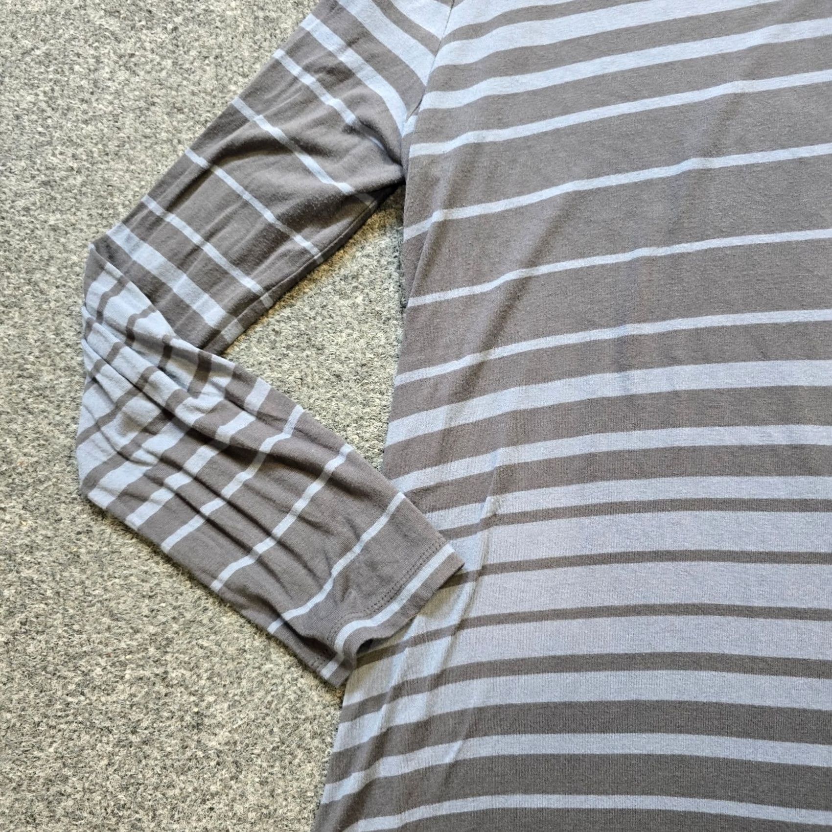 Vintage LOGO Lori Goldstein Top Women M Blue Gray Stripe Stretch Casual Career Shirt Blouse Mens Womens Girls Boys Size M / US 6-8 / IT 42-44 - 4 Thumbnail