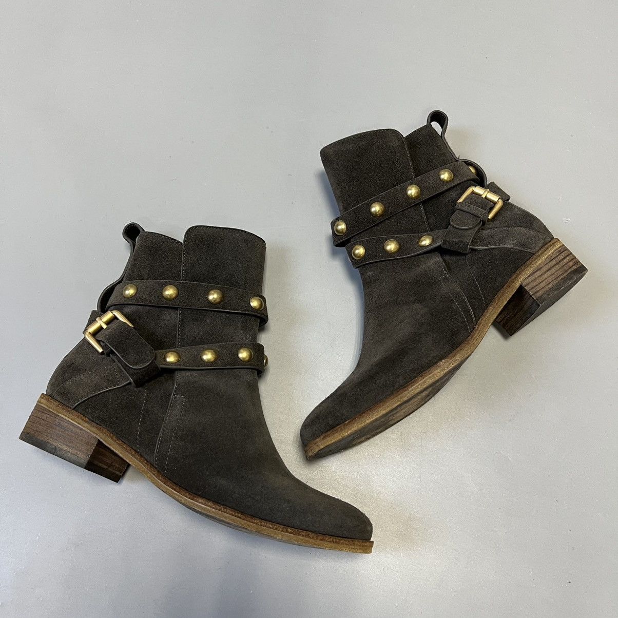 See by Chloe See by Chloe Janis Ankle Wrap Moto Boots Studs Size US 6 / IT 36 - 22 Thumbnail