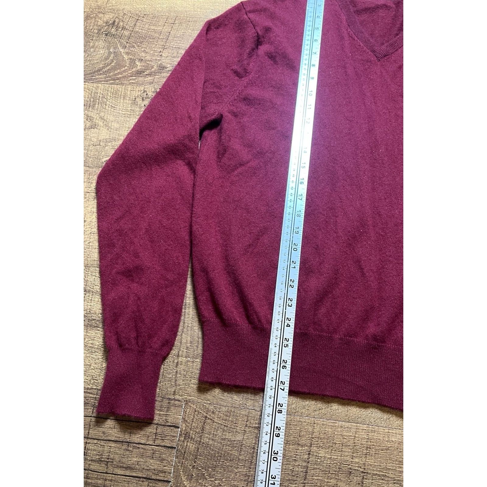 Vintage Patrick James Reserve Mens Sweater Burgundy Red V-Neck 100% Cashmere Medium Knit Pullover Size US M / EU 48-50 / 2 - 7 Thumbnail