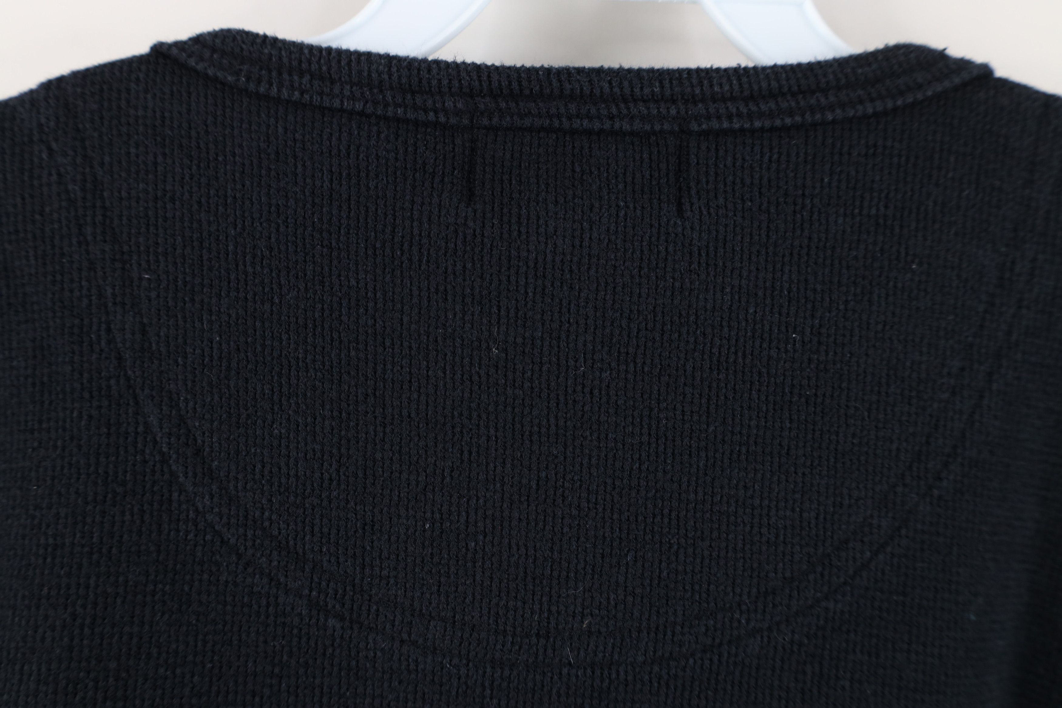 Vintage Vintage 90s Louise Canada Thermal Waffle Knit T-Shirt Black Size US XL / EU 56 / 4 - 10 Thumbnail