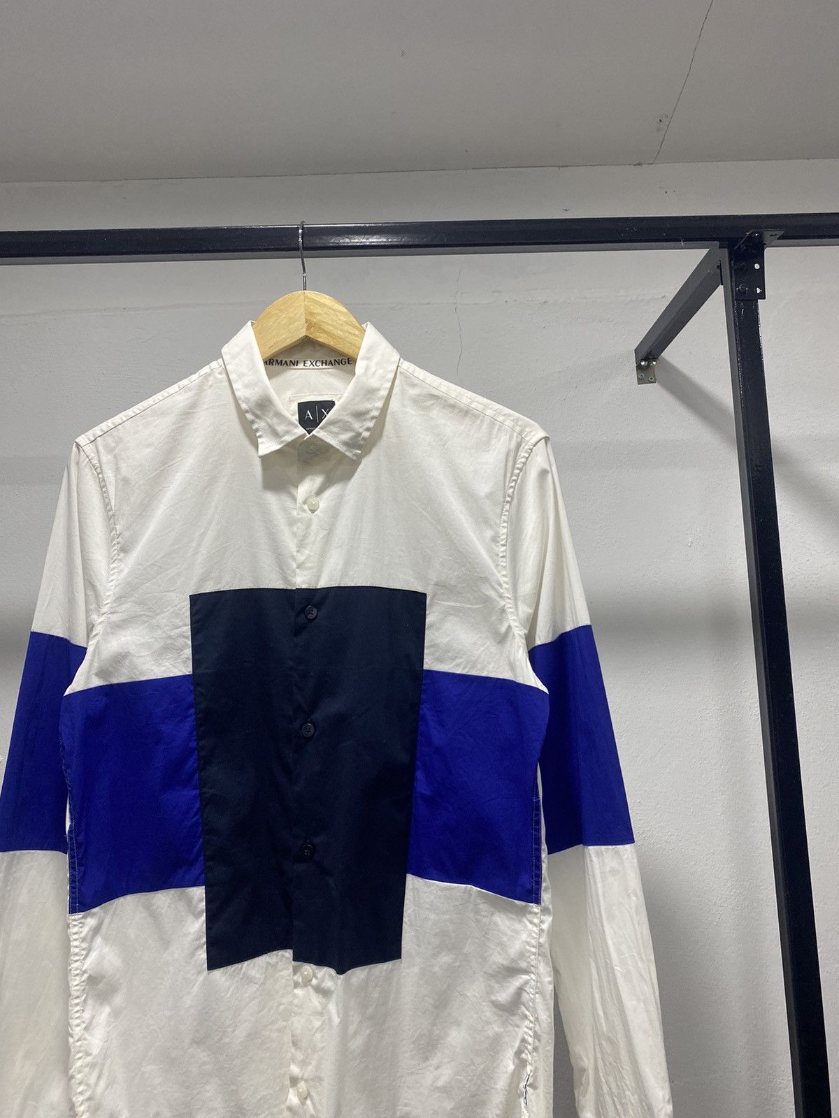 Armani Exchange × Designer Patchwork☠️ Armani Exchange Ls Shirt Size US M / EU 48-50 / 2 - 2 Thumbnail