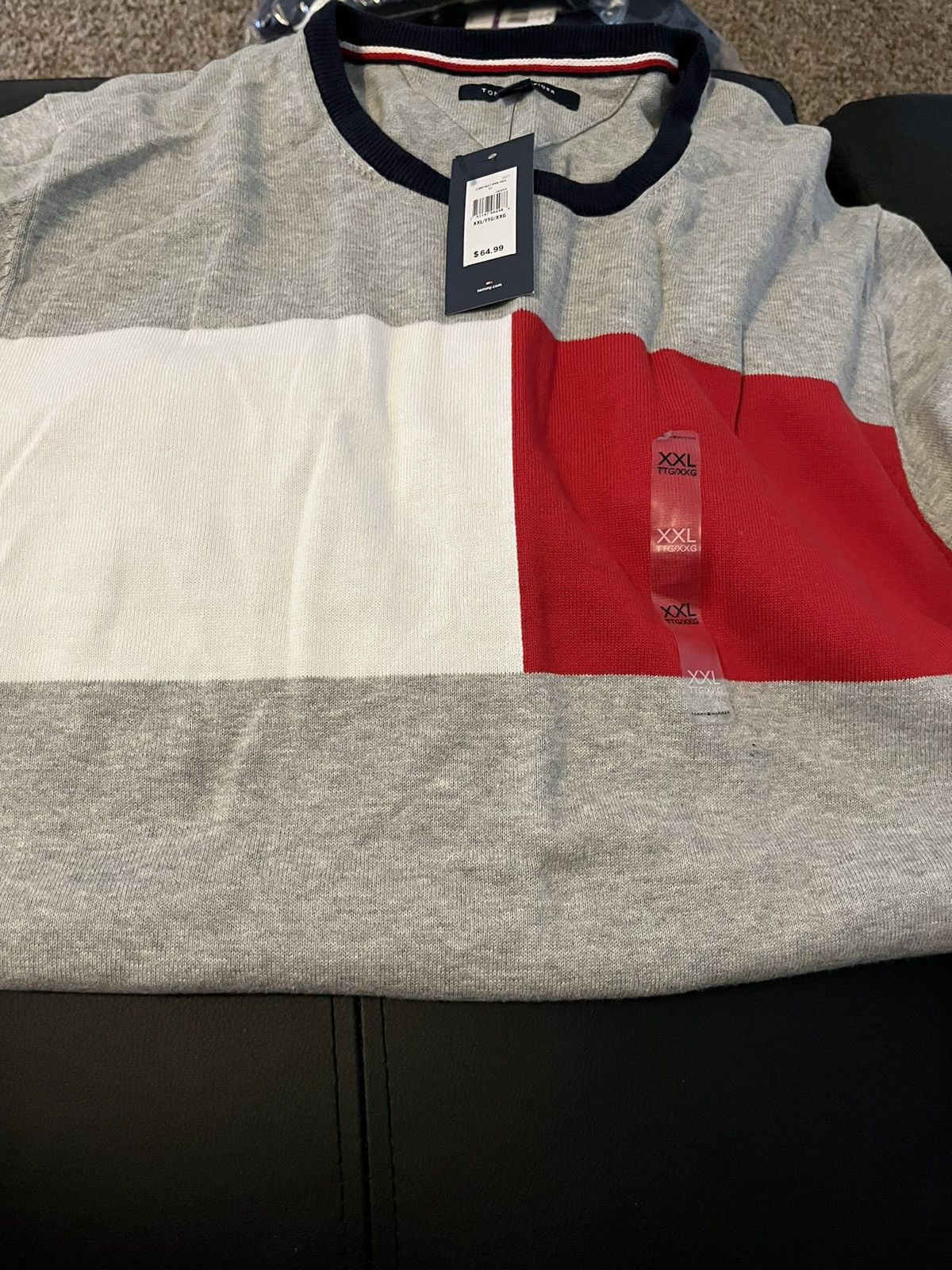 image of Tommy Hilfiger Tee in Grey, Men's (Size 2XL)