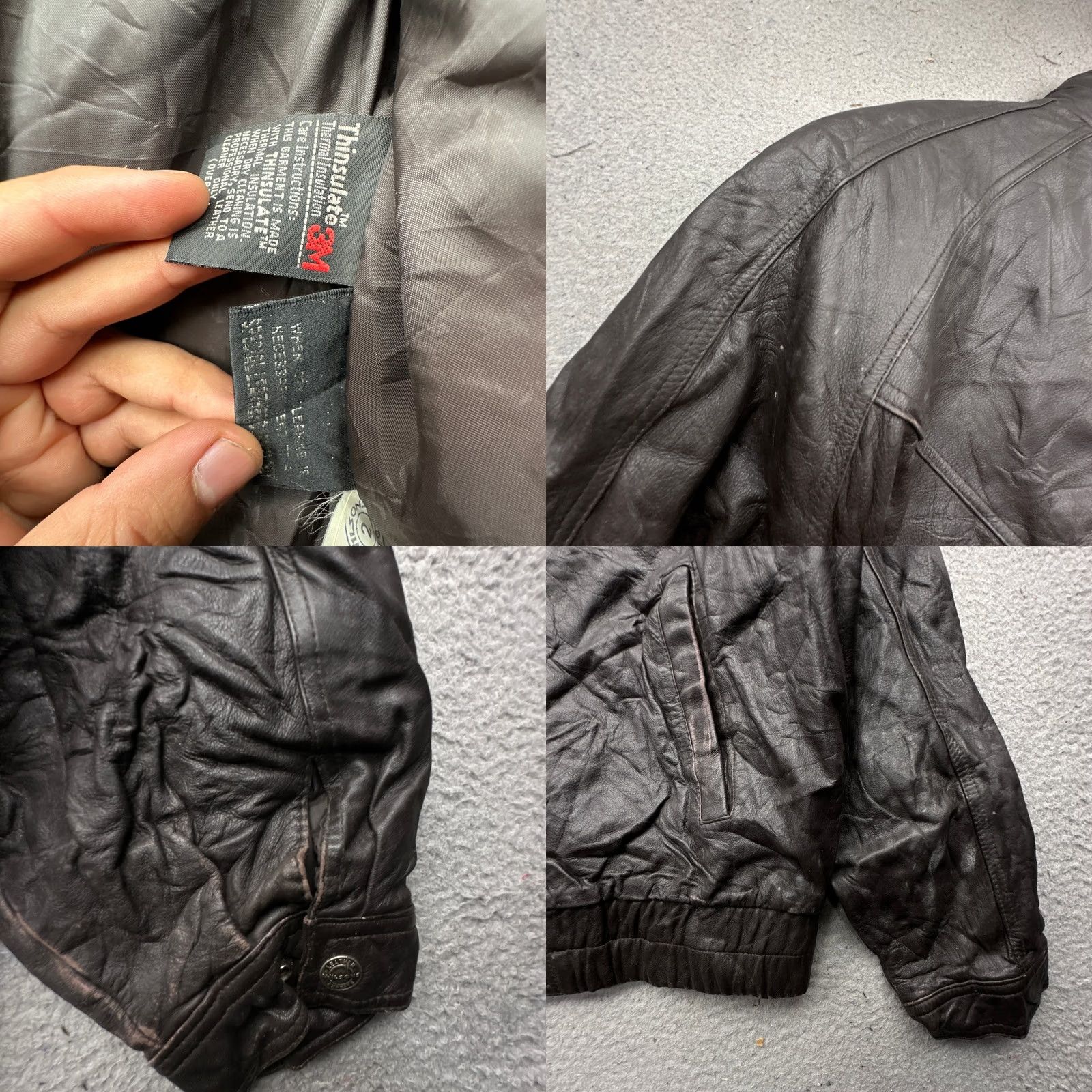 Vintage VINTAGE Wilsons The Leather Experts Thinsulate Full Zip Bomber Jacket Men XL Lined Black Size US XL / EU 56 / 4 - 8 Thumbnail