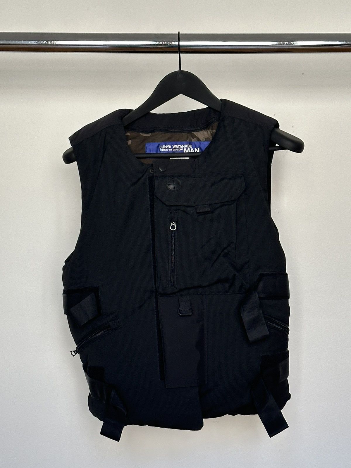 image of Junya Watanabe Utility Padded Vest in Black, Men's (Size Medium)