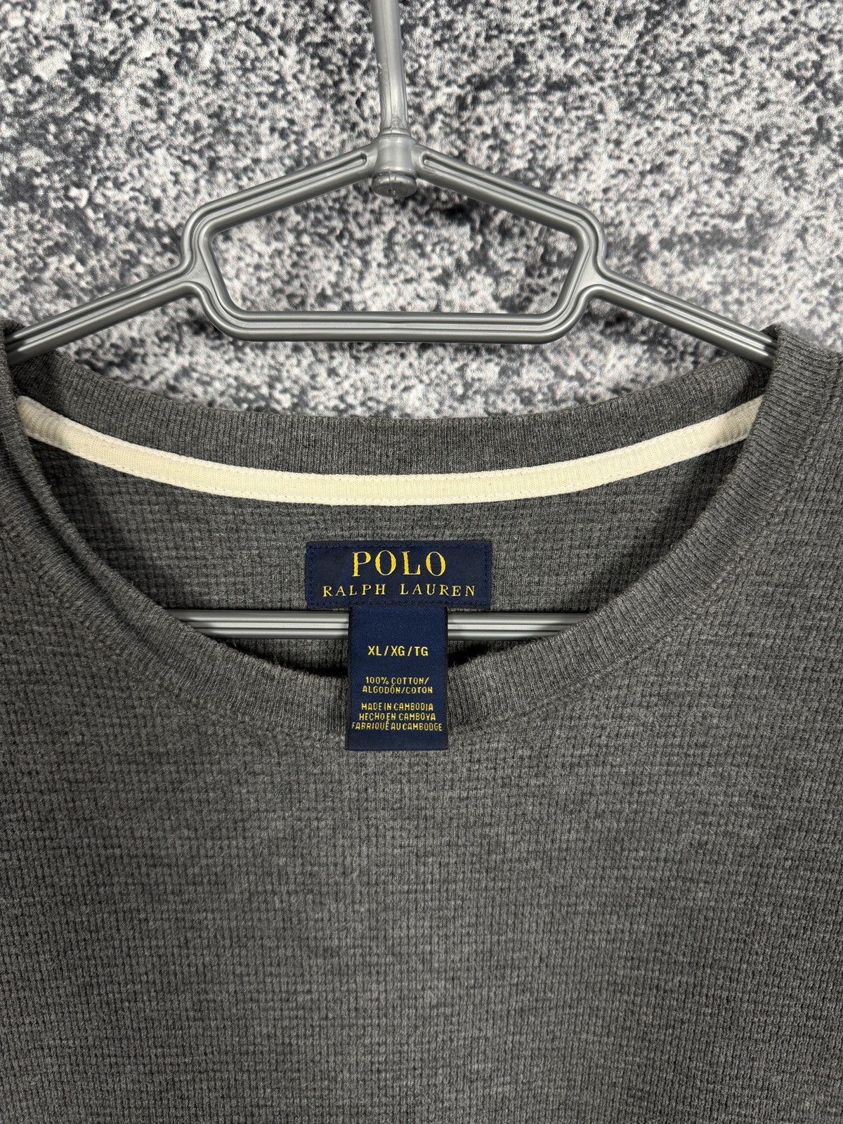 Polo Ralph Lauren Polo Ralph Lauren Basic Waffle T-Shirt Pony Logo Gray XL Size US XL / EU 56 / 4 - 7 Thumbnail