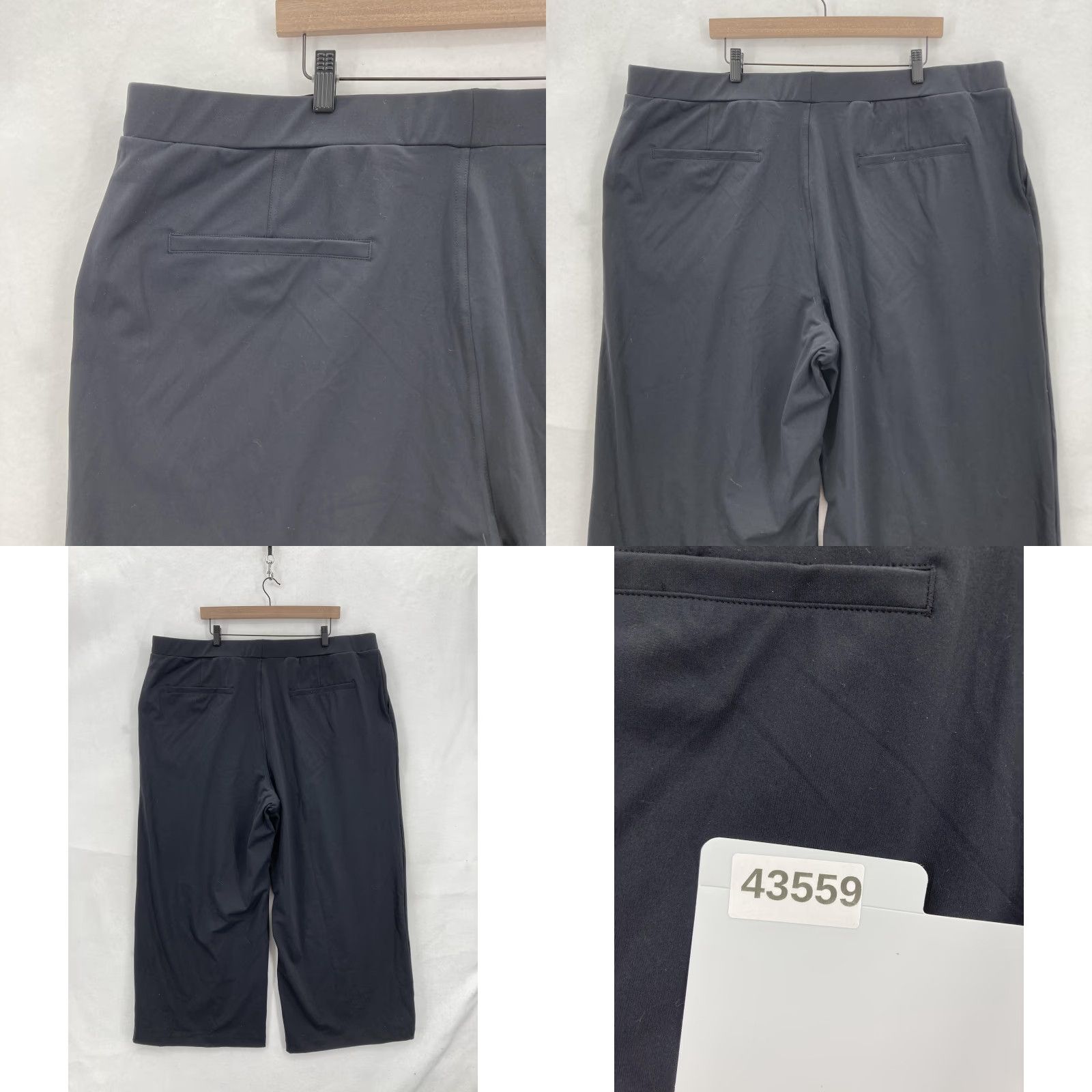 Vintage Halara Pants Womens 3X Black Wide-Leg Stretch Athleisure Trousers Pleated Front Pants Size 40" / US 18 - 9 Thumbnail