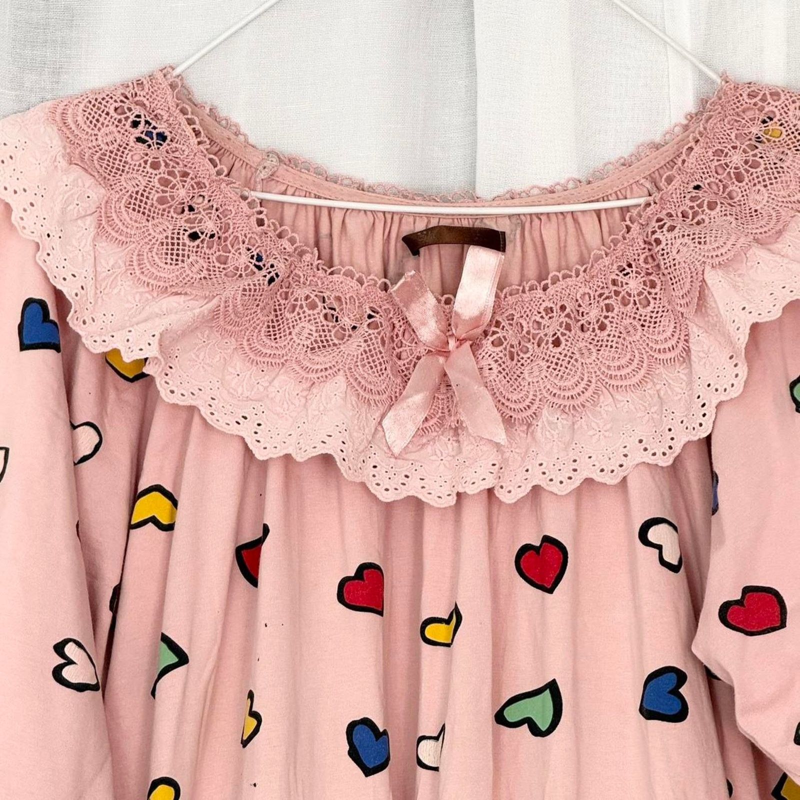Vintage ✦ Vintage Pink Clowncore Babydoll Lace Dress ✦ Size L / US 10 / IT 46 - 3 Thumbnail