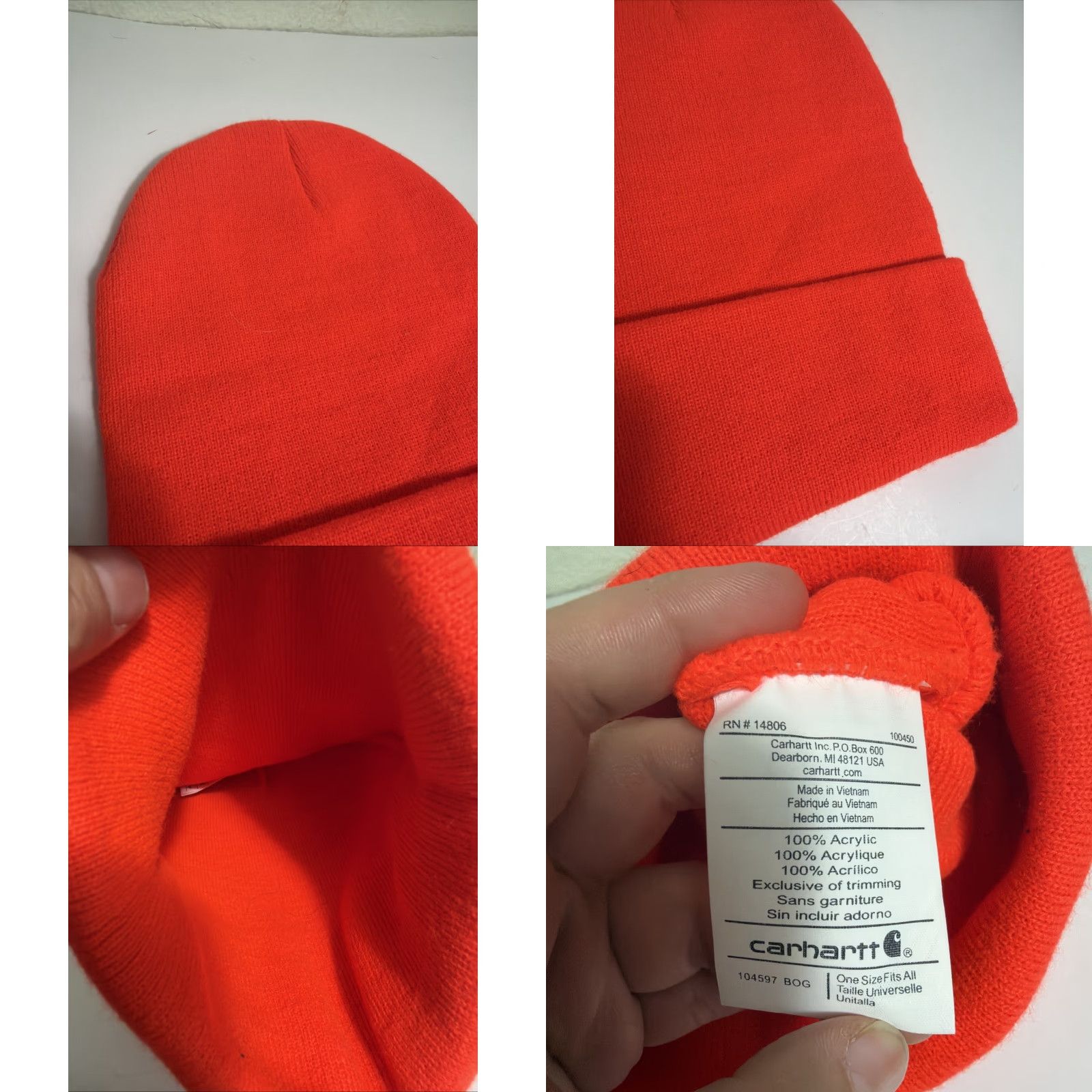 Carhartt Carhartt Beanie Safety Orange Acrylic One Size Embroidered “ledvance” Mens Size ONE SIZE - 8 Thumbnail