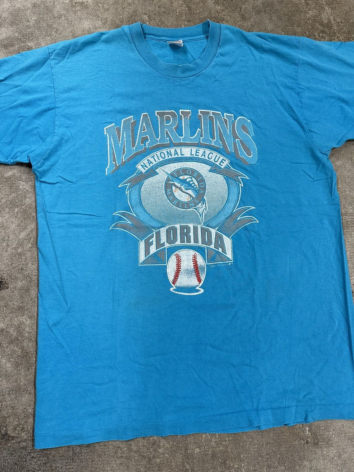 MLB Vintage 90s Florida Marlins MLB T-Shirt Size US XL / EU 56 / 4 - 3 Thumbnail