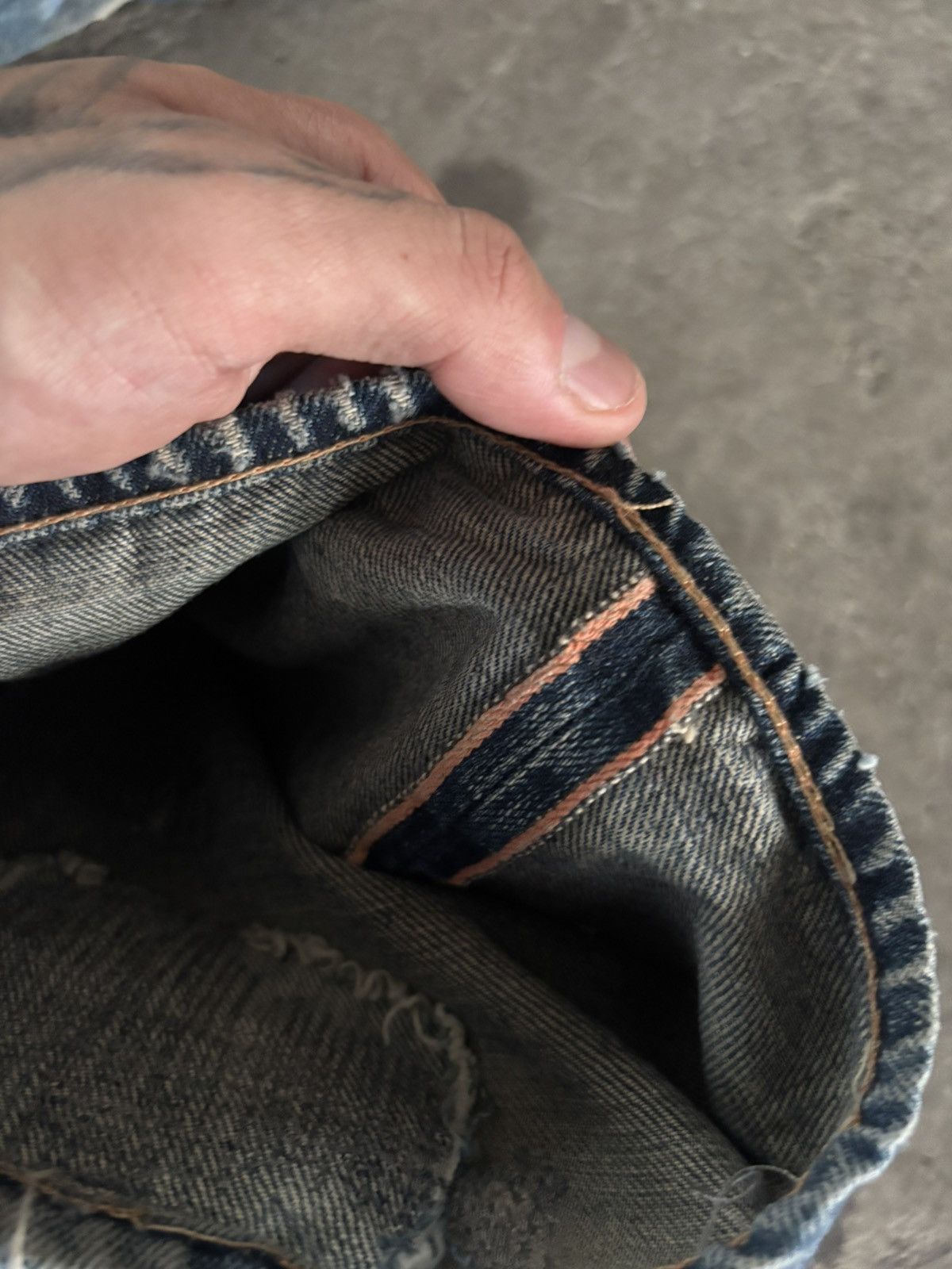 OMNIGOD Vintage Omnigod distressed selvedge denim Size US 33 - 11 Thumbnail