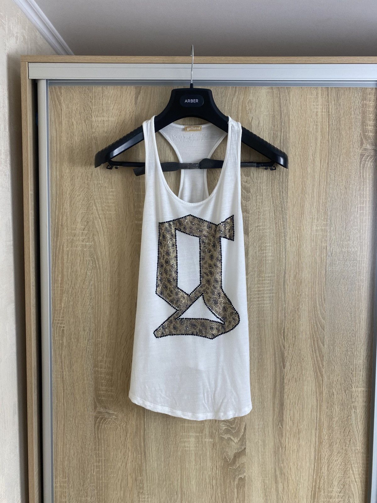 John Galliano × Vintage 🔥 VINTAGE GALLIANO 2000s RHINESTONES TANK TOP Y2K Hlamour Size XS / US 0-2 / IT 36-38 - 1 Thumbnail