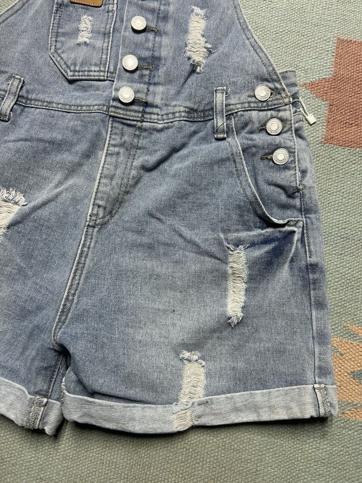 Vintage Levi’s short alls bib overalls shorts distressed small 31 Size 31" - 2 Thumbnail