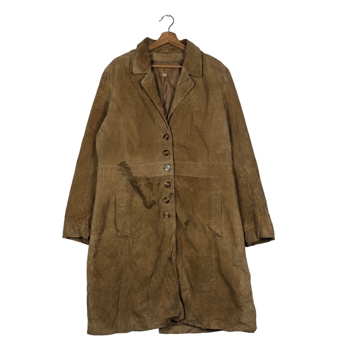 Genuine Leather 🔥Vintage Long Jacket Double Breast LW Issey Miyake Leather Size US XL / EU 56 / 4 - 1 Thumbnail