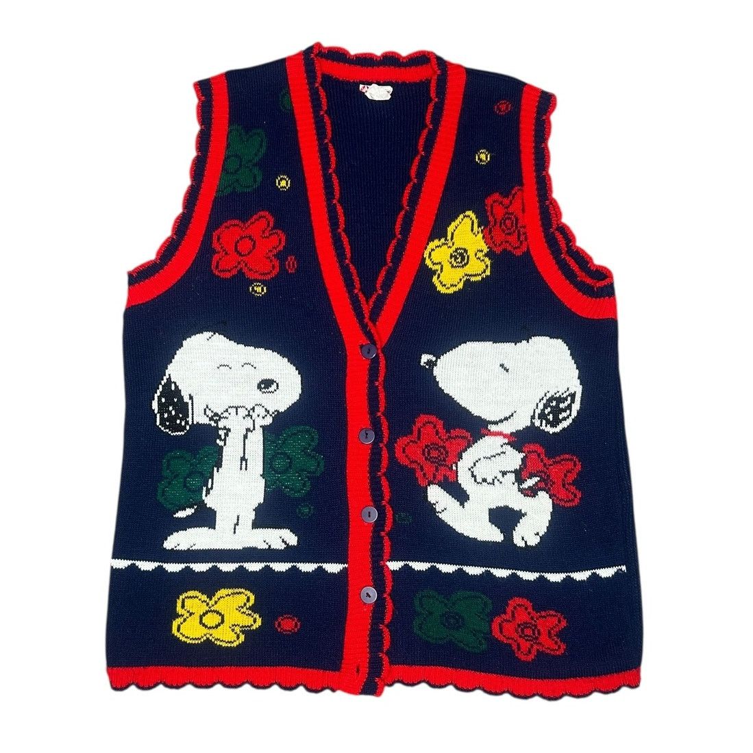 Peanuts × Vintage Vintage 90s Peanuts Snoopy & Friends Knit Sweater Vest Size M / US 6-8 / IT 42-44 - 1 Thumbnail