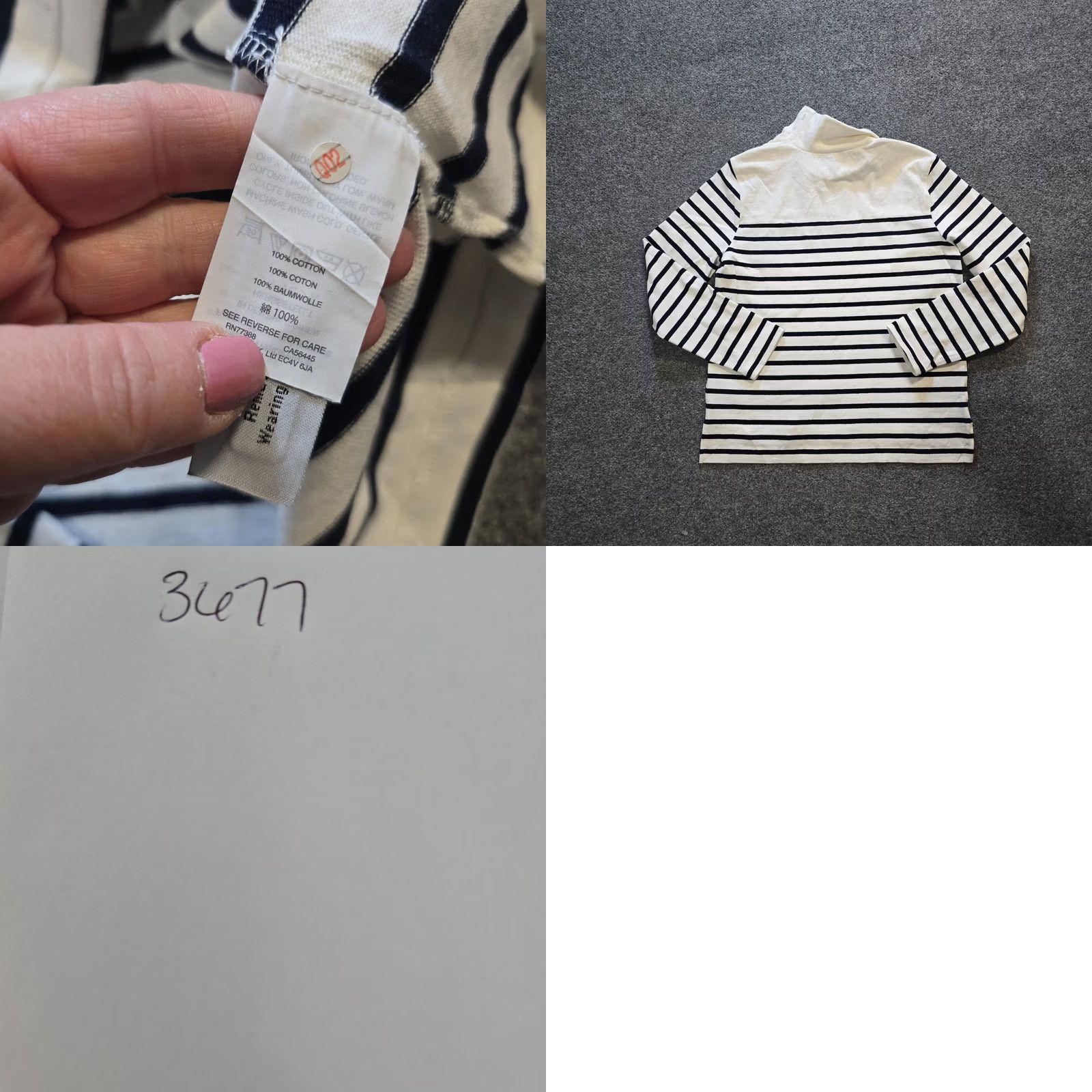 J.Crew J.CREW Top Womens XS White Striped High Neck Anchor Button Nautical Preppy Shirt Size XS / US 0-2 / IT 36-38 - 8 Thumbnail