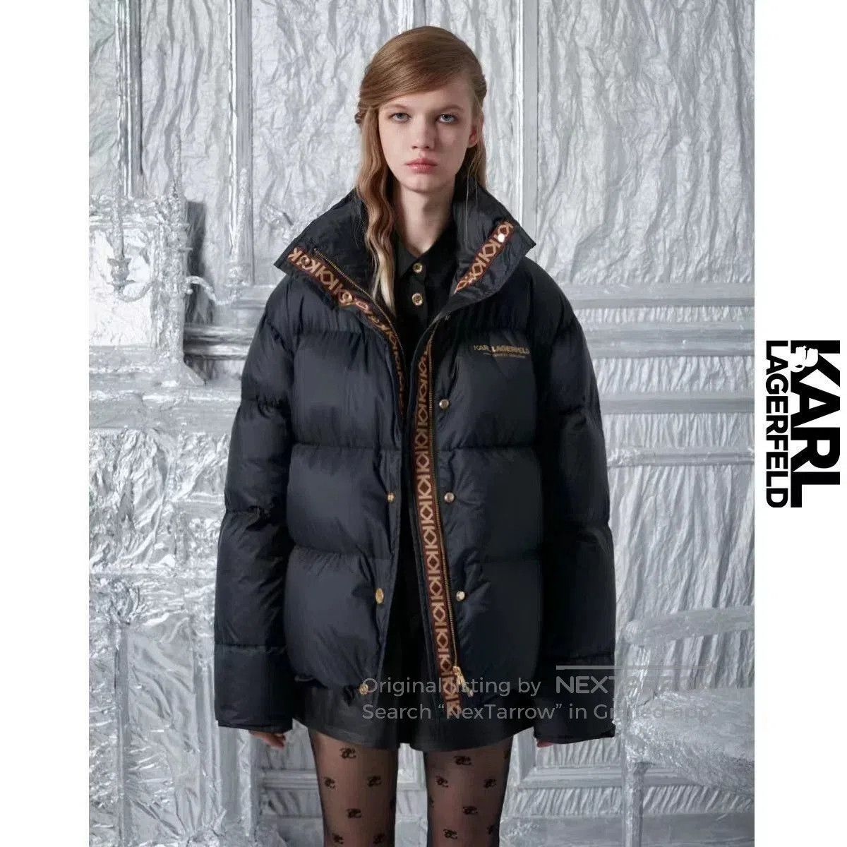 Karl Lagerfeld Karl Lagerfeld Double K Puffer Jacket. Size M / US 6-8 / IT 42-44 - 2 Thumbnail
