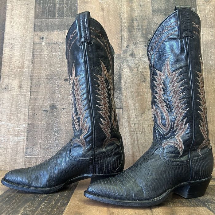 Tony lama lizard on sale boots pointed toe