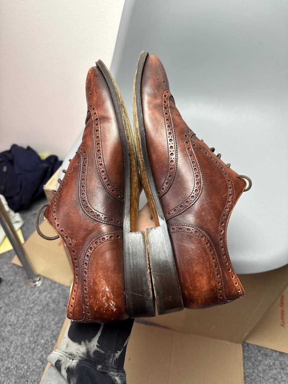 Prada LUXURY PRADA WINGTIP FULL BROGUE SHOES BROWN Size US 8 / EU 41 - 8 Thumbnail