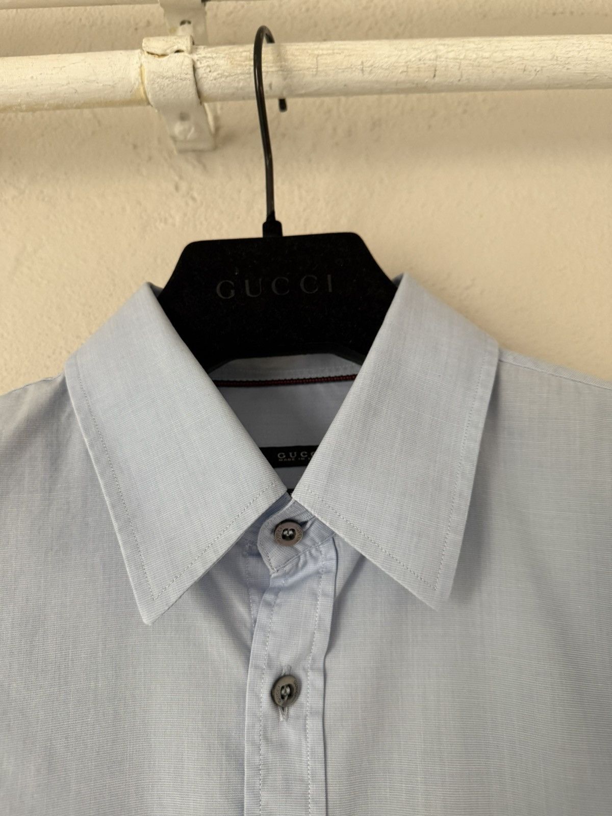 Gucci Light Blue Skinny Shirt with Pocket Size US M / EU 48-50 / 2 - 3 Thumbnail