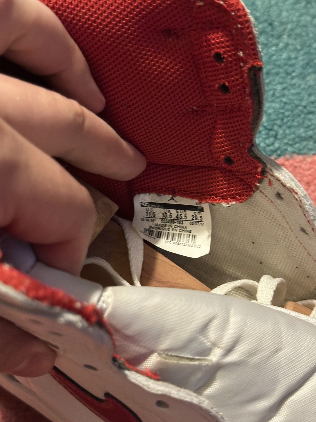 Jordan Brand Air Jordan 1 Retro Metallic Red (2017) Size US 11.5 / EU 44-45 - 8 Thumbnail