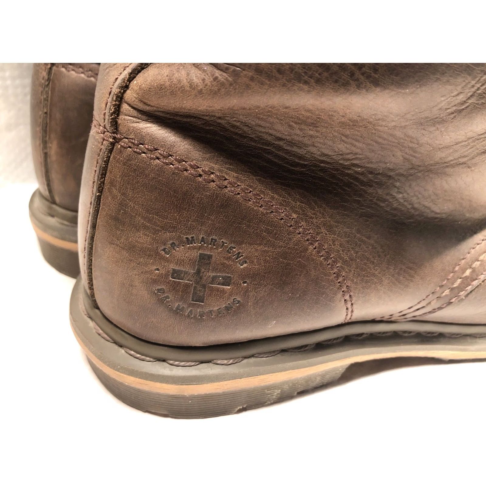 Dr. Martens Dr Martens Pier Distressed Leather Mens Boots Combat Grunge 90s Lace Up Casual Workwear Travel Brown Leather Captoe Pattern Solid Mens 10 US Size US 9 / EU 42 - 7 Thumbnail