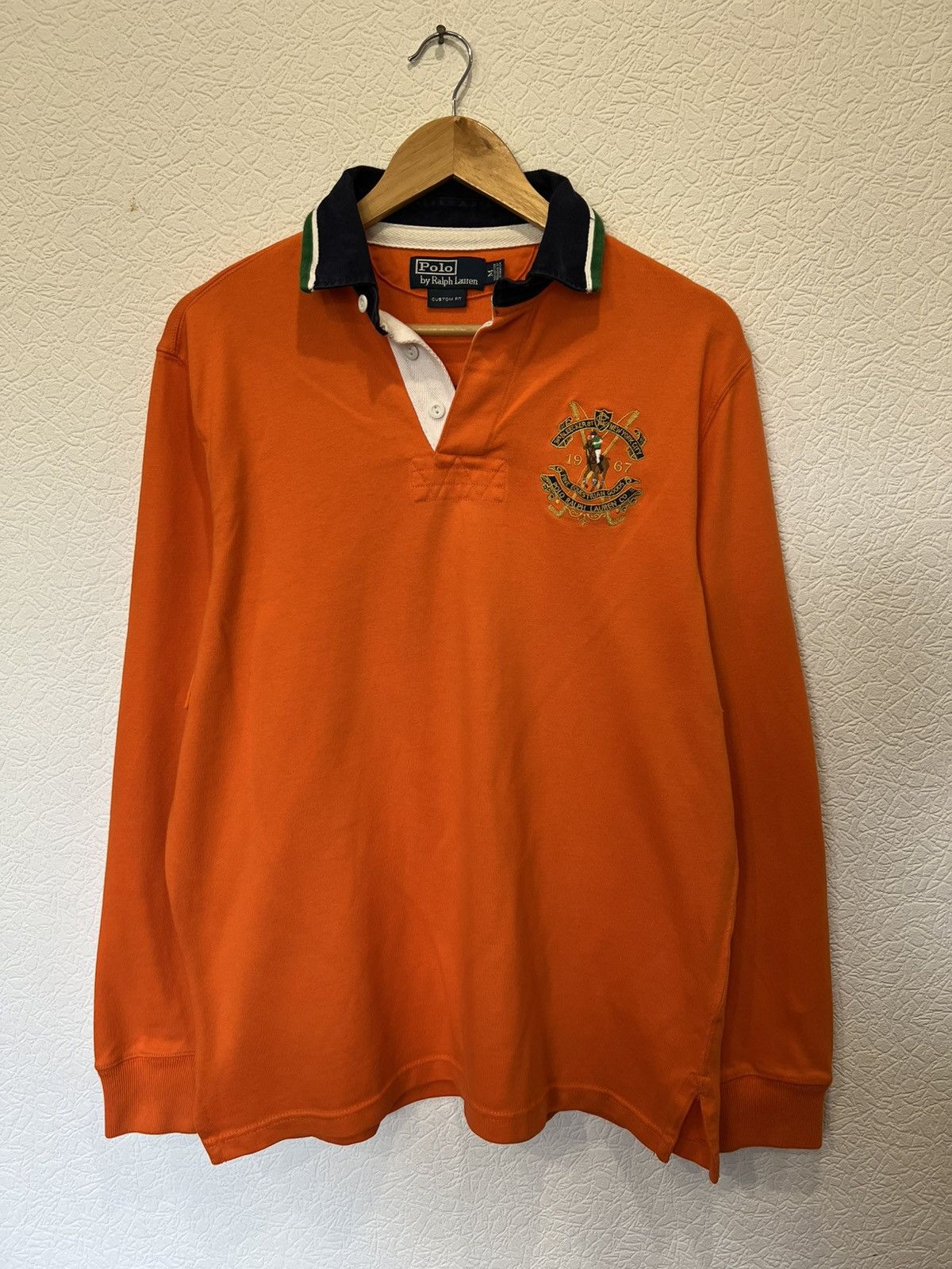 Polo Ralph Lauren Polo Ralph Lauren Orange Rugby Shirt Polo Sweatshirt Vintage Size US M / EU 48-50 / 2 - 1 Thumbnail