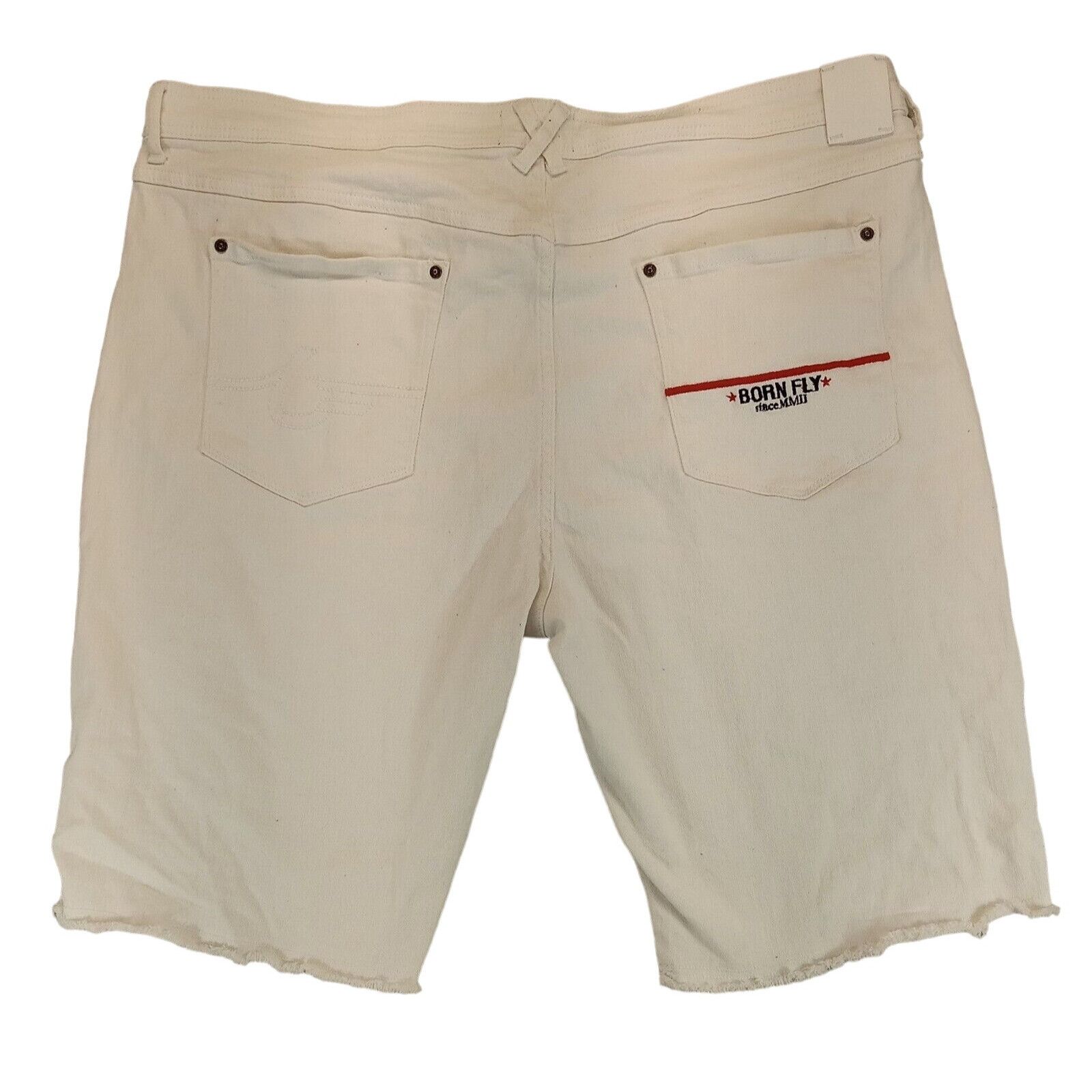 Born Fly Born Fly Shorts 44 Men's Cut Off Y2K Streetwear White Denim Size US 44 / EU 60 - 2 Thumbnail