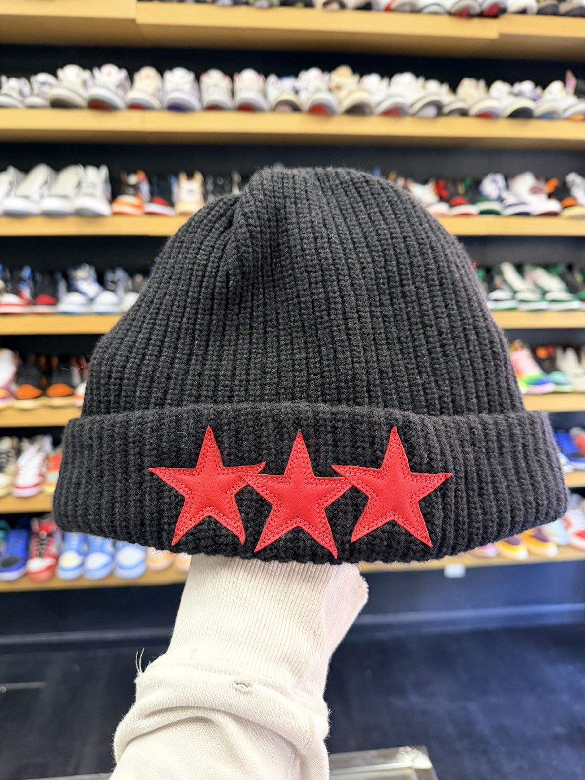 Chrome Hearts Chrome Hearts Triple Star Patch Beanie Size ONE SIZE - 1 Thumbnail