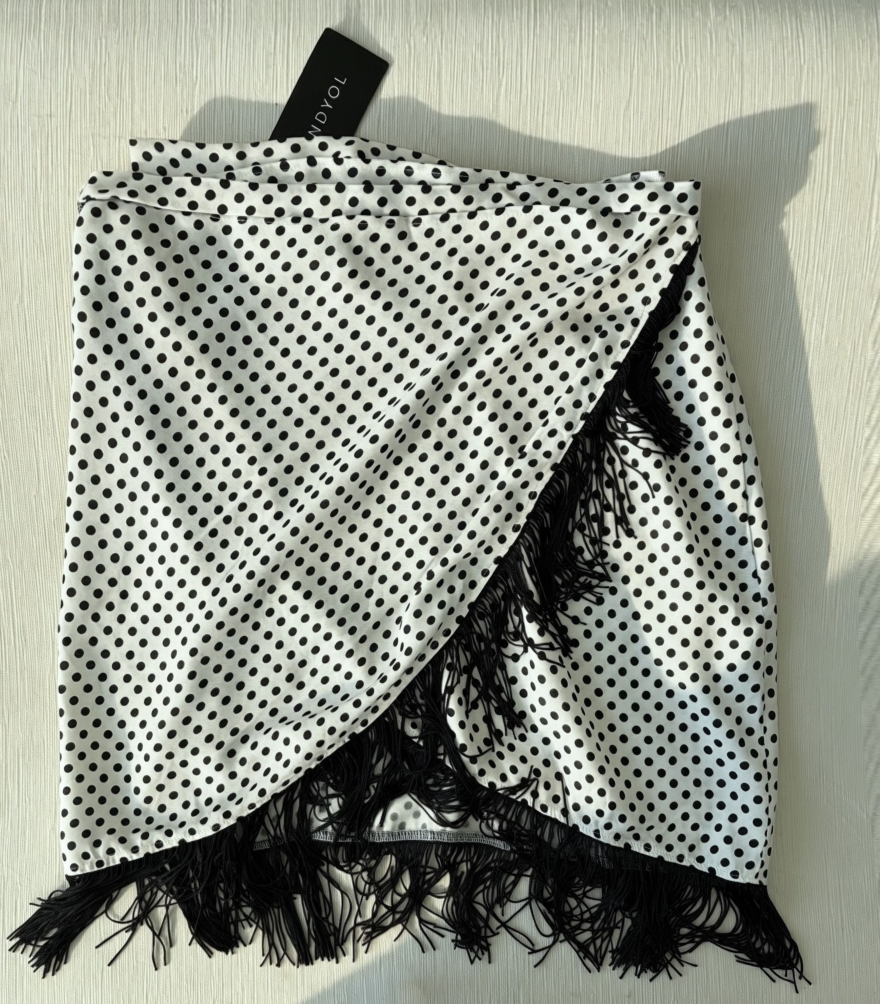 Other Polka Dot Fringe Wrap Skirt Asymmetrical Size M NWT Size 28" / US 6 / IT 42 - 1 Thumbnail