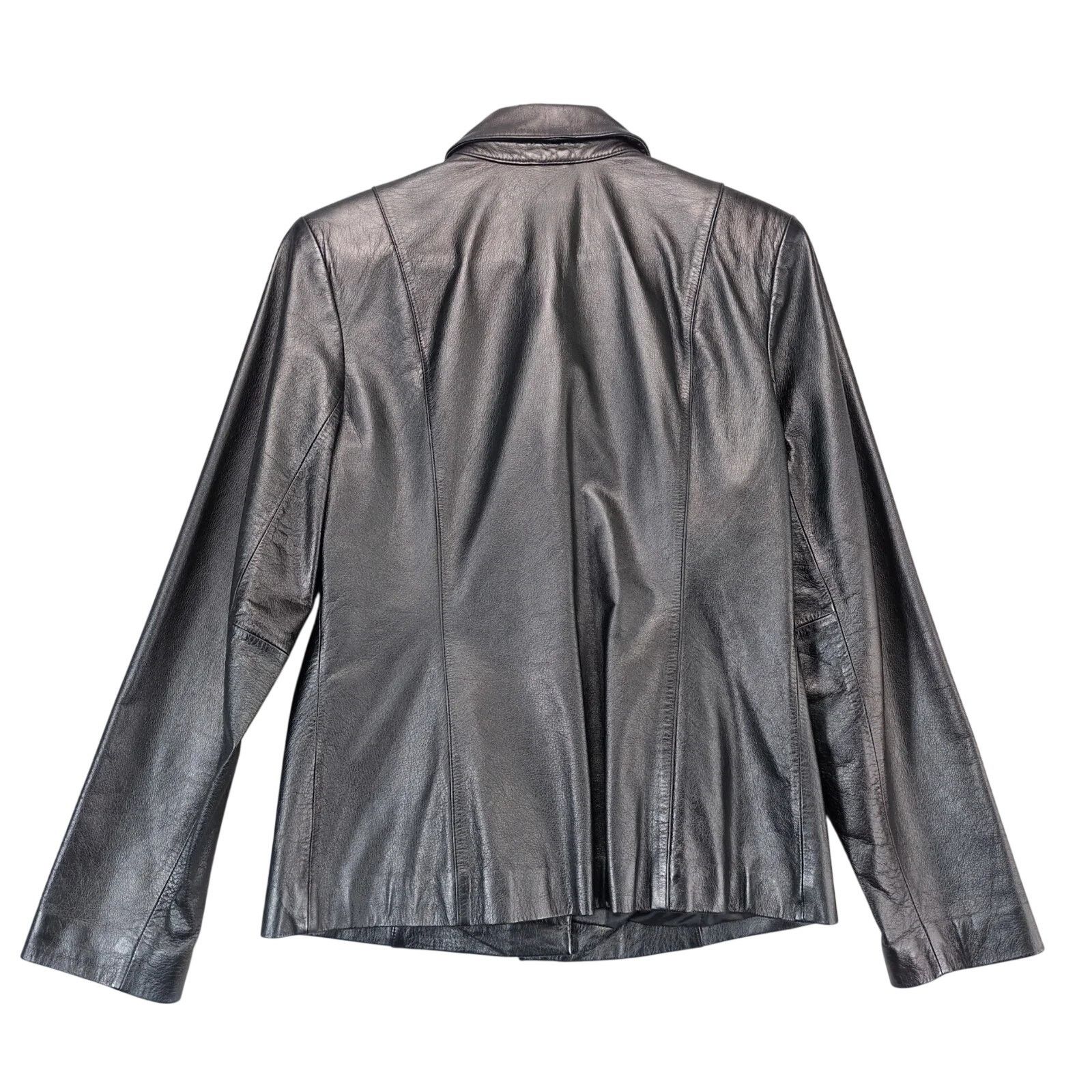 Other Apostrophe Genuine Leather Jacket Womens 4 Concealed Buttons Size S / US 4 / IT 40 - 3 Thumbnail