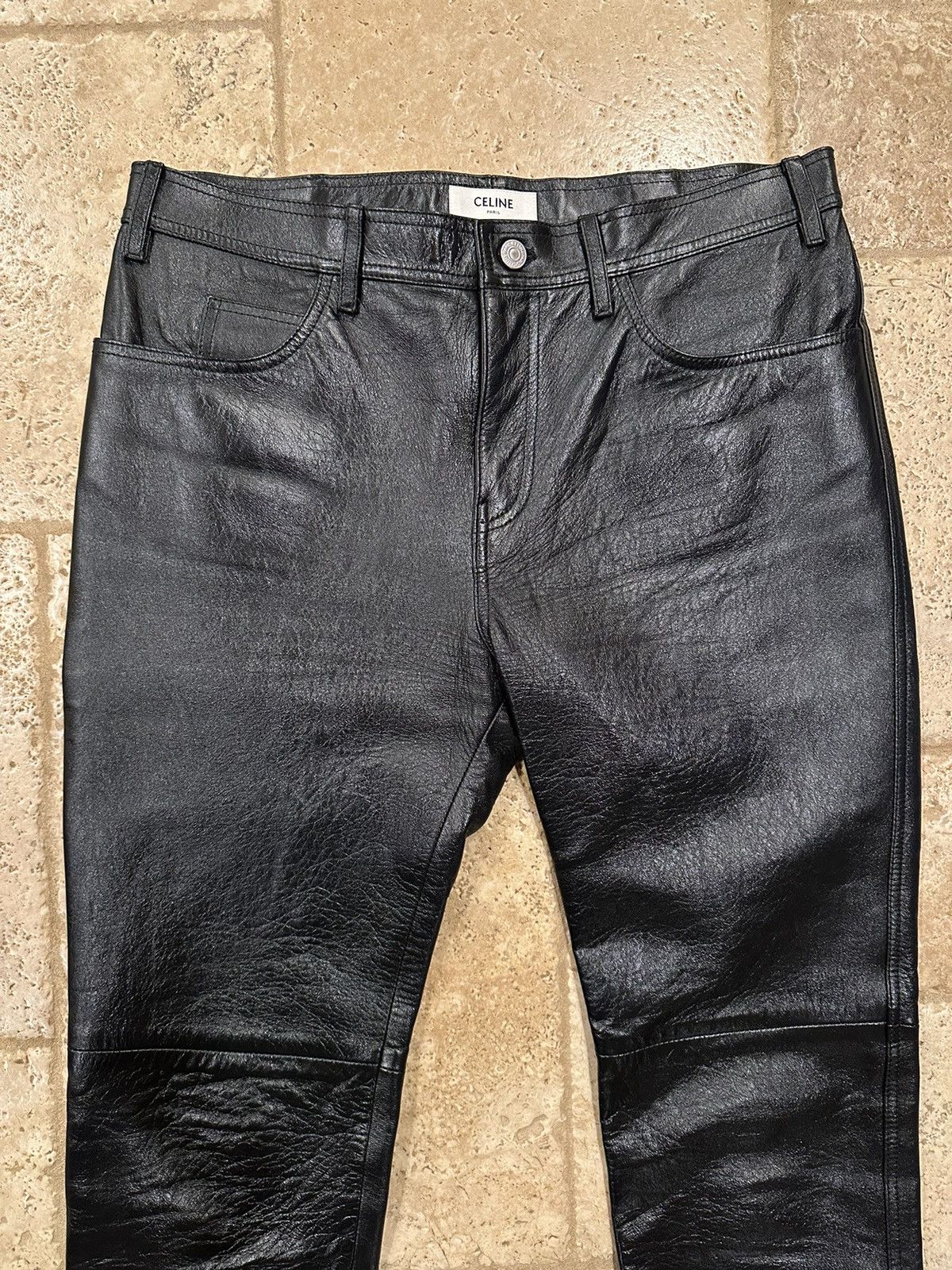 Celine Celine x Hedi Slimane Black Lambskin Leather Pants Size US 32 / EU 48 - 5 Thumbnail