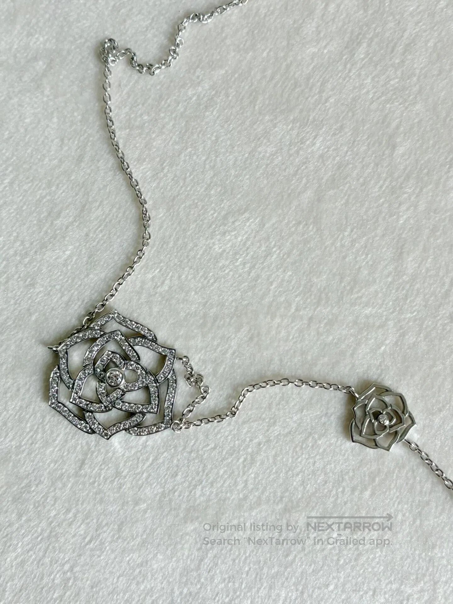 Piaget PIAGET ROSE 18K White Gold Diamond Necklace. Size ONE SIZE - 2 Thumbnail