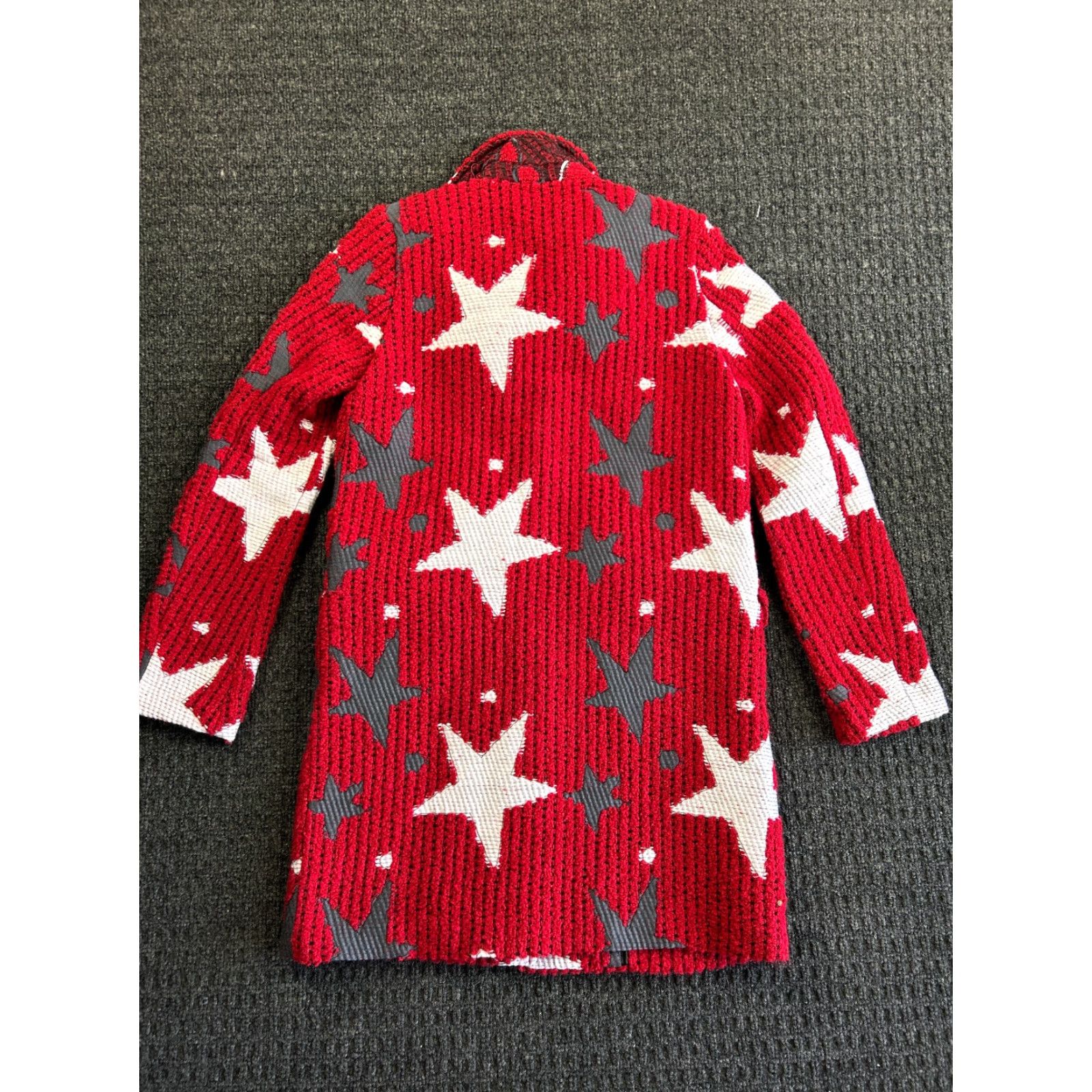 Vintage VINTAGE UltraChic USA Patriotic Knit Coat Red 38 S Long Sleeve Women Pea Coat Long Jacket/Coat USA 90s Size S / US 4 / IT 40 - 3 Thumbnail
