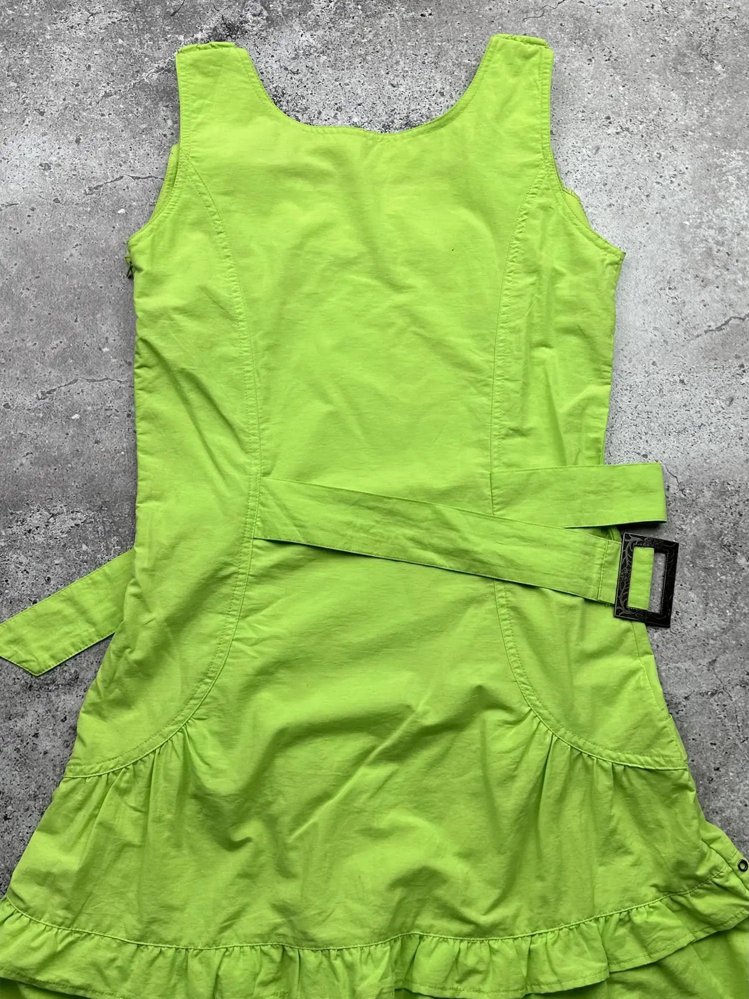 Japanese Brand Vintage Belt Bondage Flare Mini Dress C91(V557)(E8) Size S / US 4 / IT 40 - 5 Thumbnail