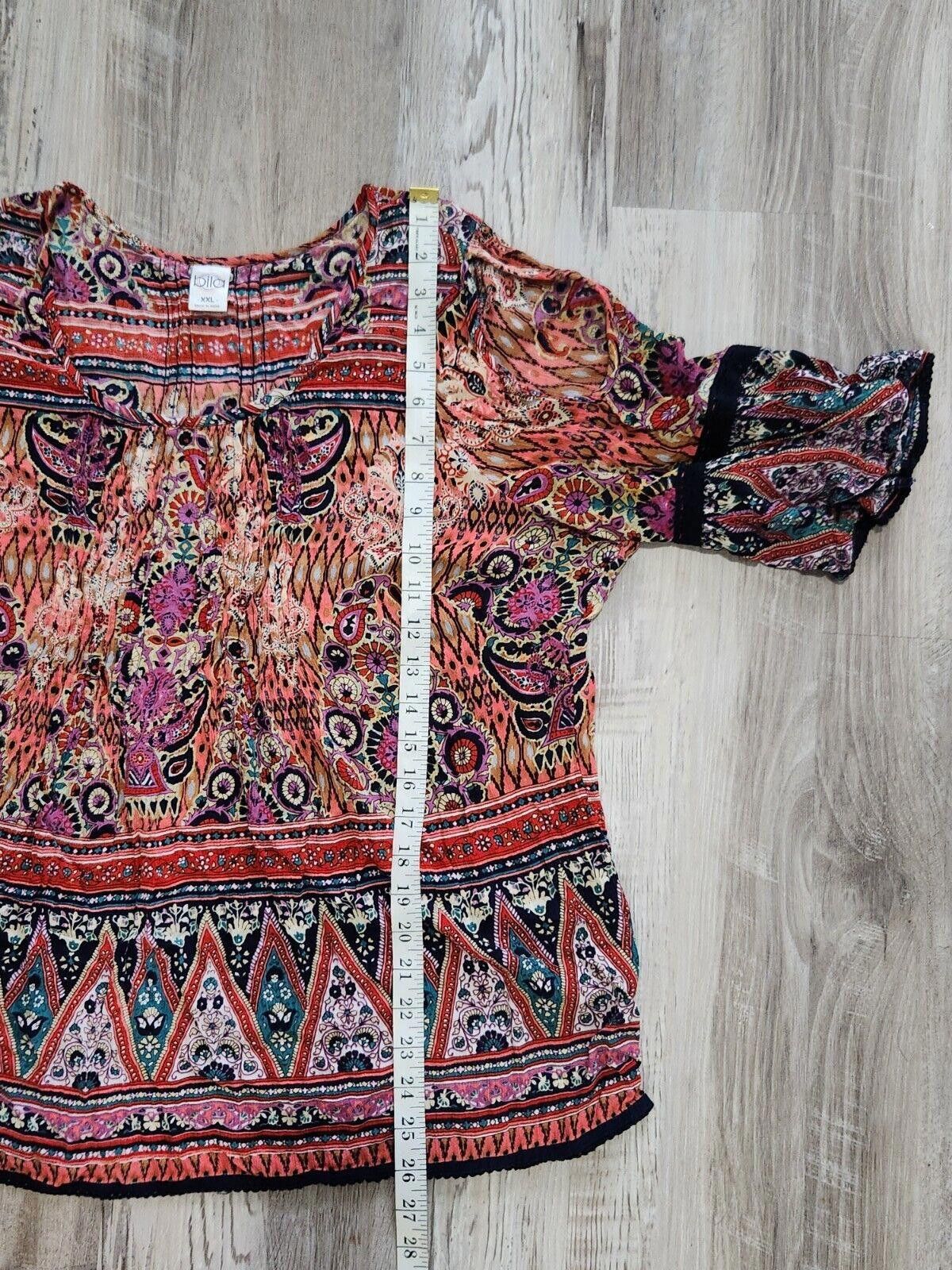 Designer Bila Top XXL hippie Boho Plus Size Cold Shoulder 2x Scoop Size XXL / US 16-18 / IT 52-54 - 5 Thumbnail