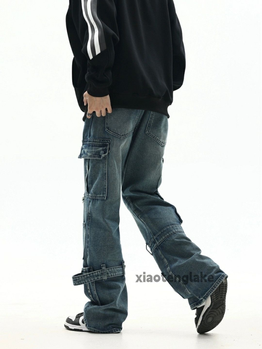 Jean × Vintage Unisex washed faded utility punk grunge cargo jeans Size US 32 / EU 48 - 4 Thumbnail