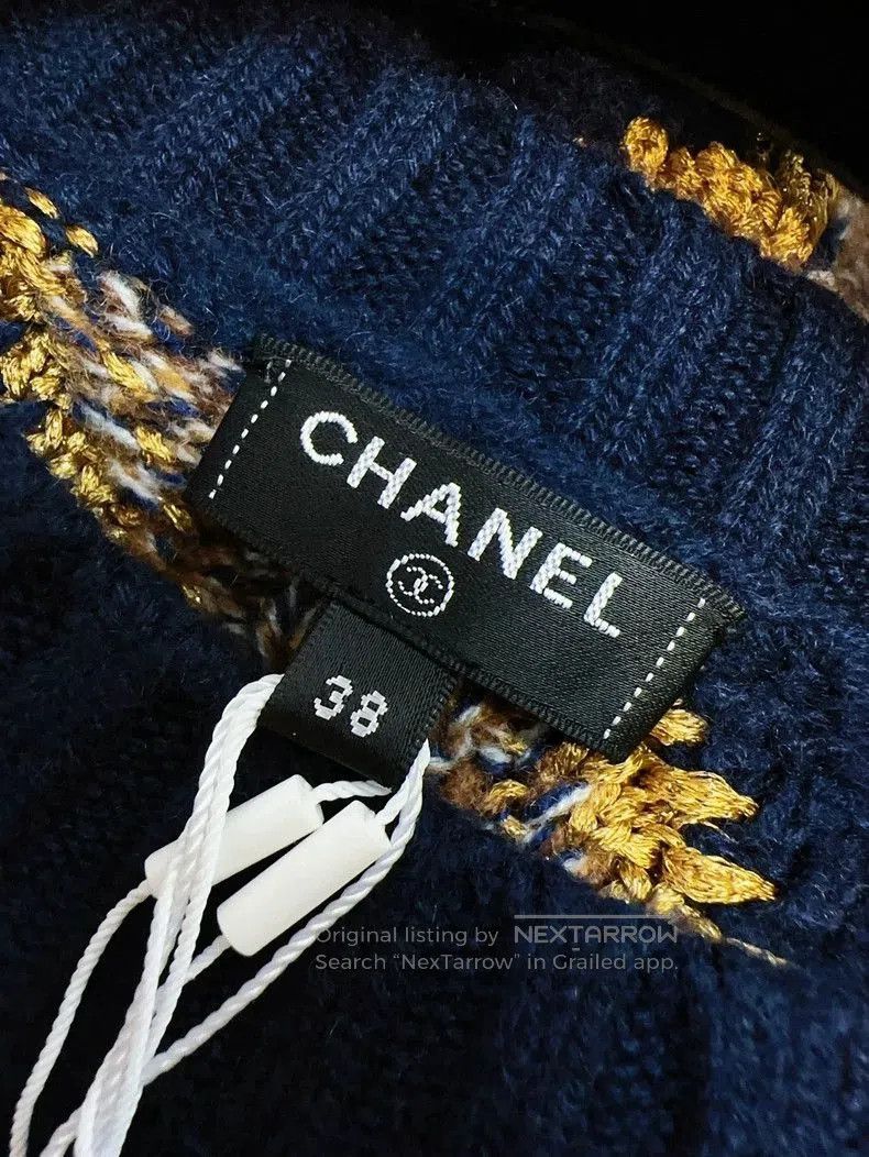 Chanel Chanel Blue Gold CC Knit Sweater . Size US M / EU 48-50 / 2 - 3 Thumbnail