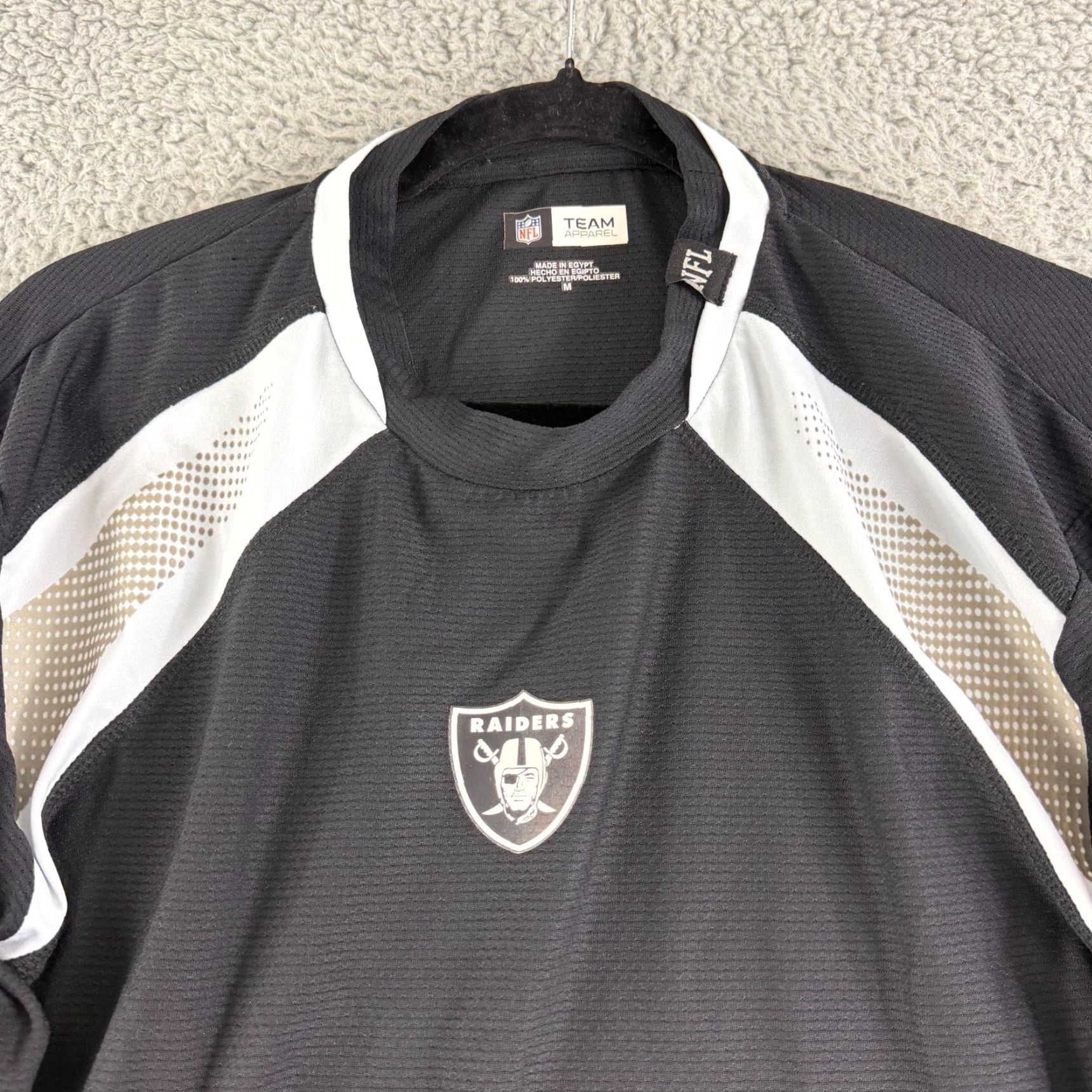 NFL NFL Raiders Shirt Mens Medium Black White Long Sleeve Pullover Size US M / EU 48-50 / 2 - 2 Thumbnail