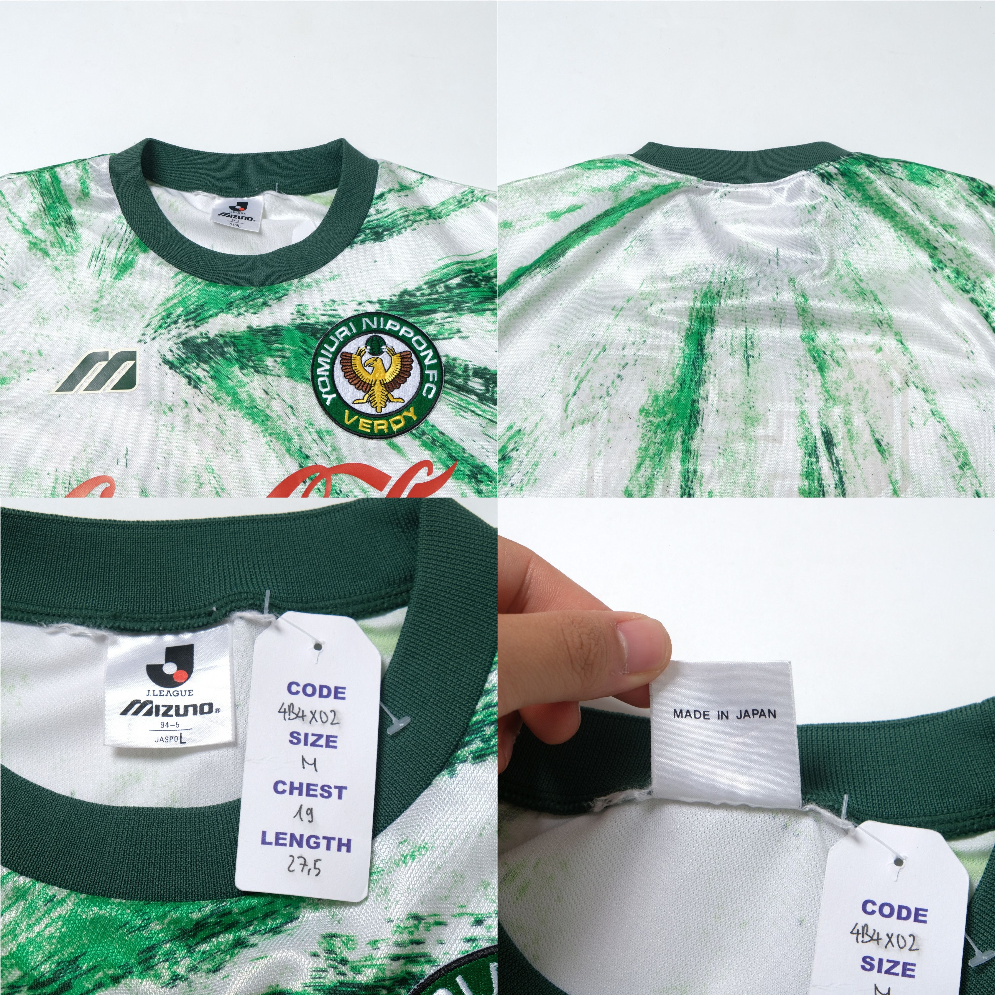Mizuno 1993/95 Tokyo Verdy Away Shirt Mizuno J-League (M) Size US M / EU 48-50 / 2 - 4 Thumbnail