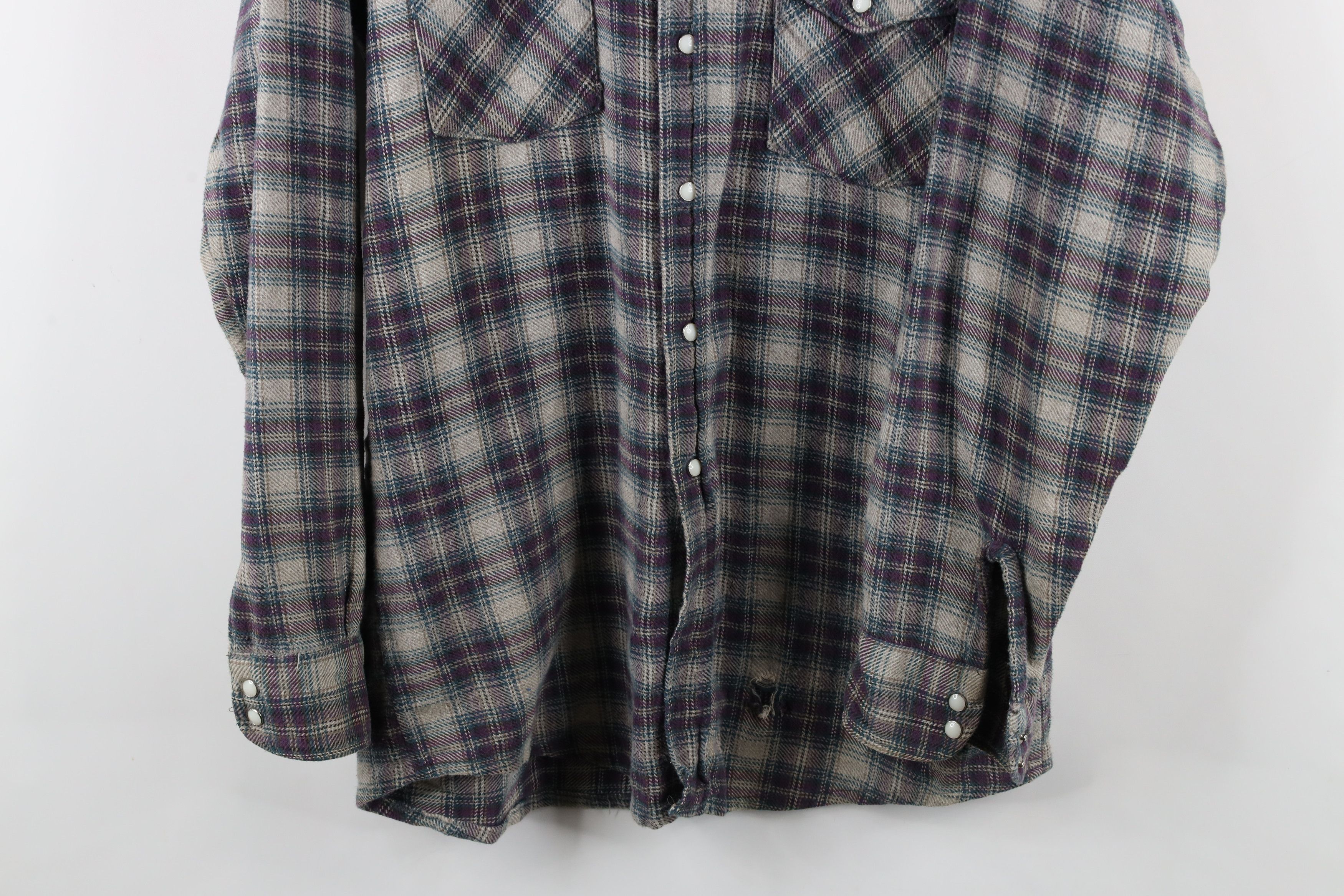 Vintage Vintage 90s Streetwear Western Flannel Button Shirt USA Size US L / EU 52-54 / 3 - 3 Thumbnail