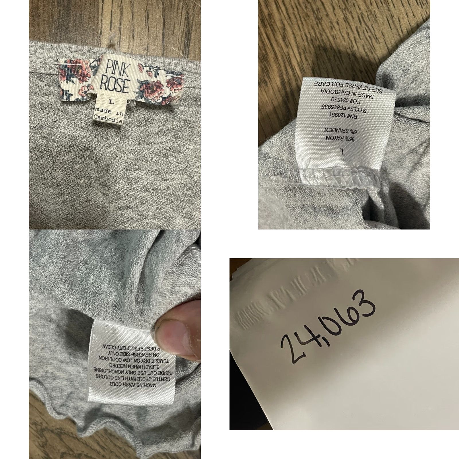 Vintage Pink Rose Sweater Shirt Womens Large Gray Long Sleeve Buttons Up Cardigan Size L / US 10 / IT 46 - 8 Thumbnail