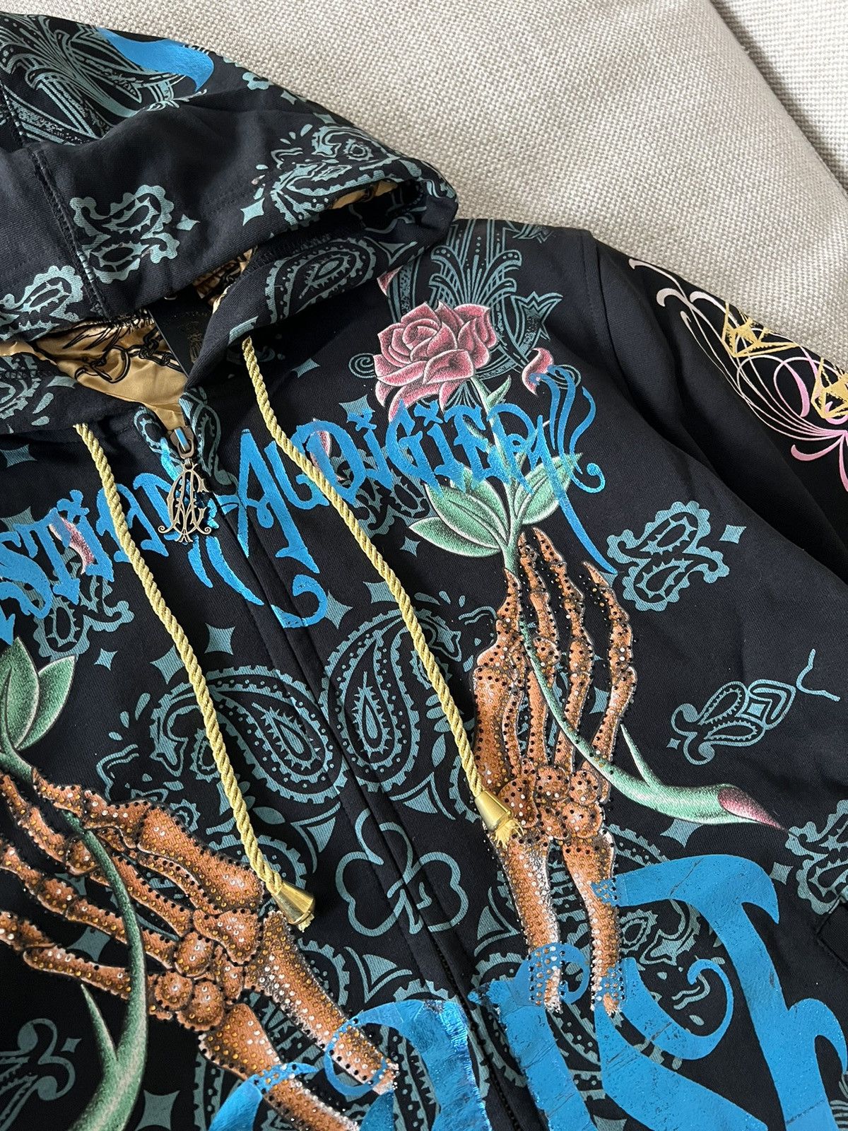 Christian Audigier × Ed Hardy × Vintage Vintage Deadstock 💥 Reversable Christian Audigier Y2K RARE Size US L / EU 52-54 / 3 - 9 Thumbnail