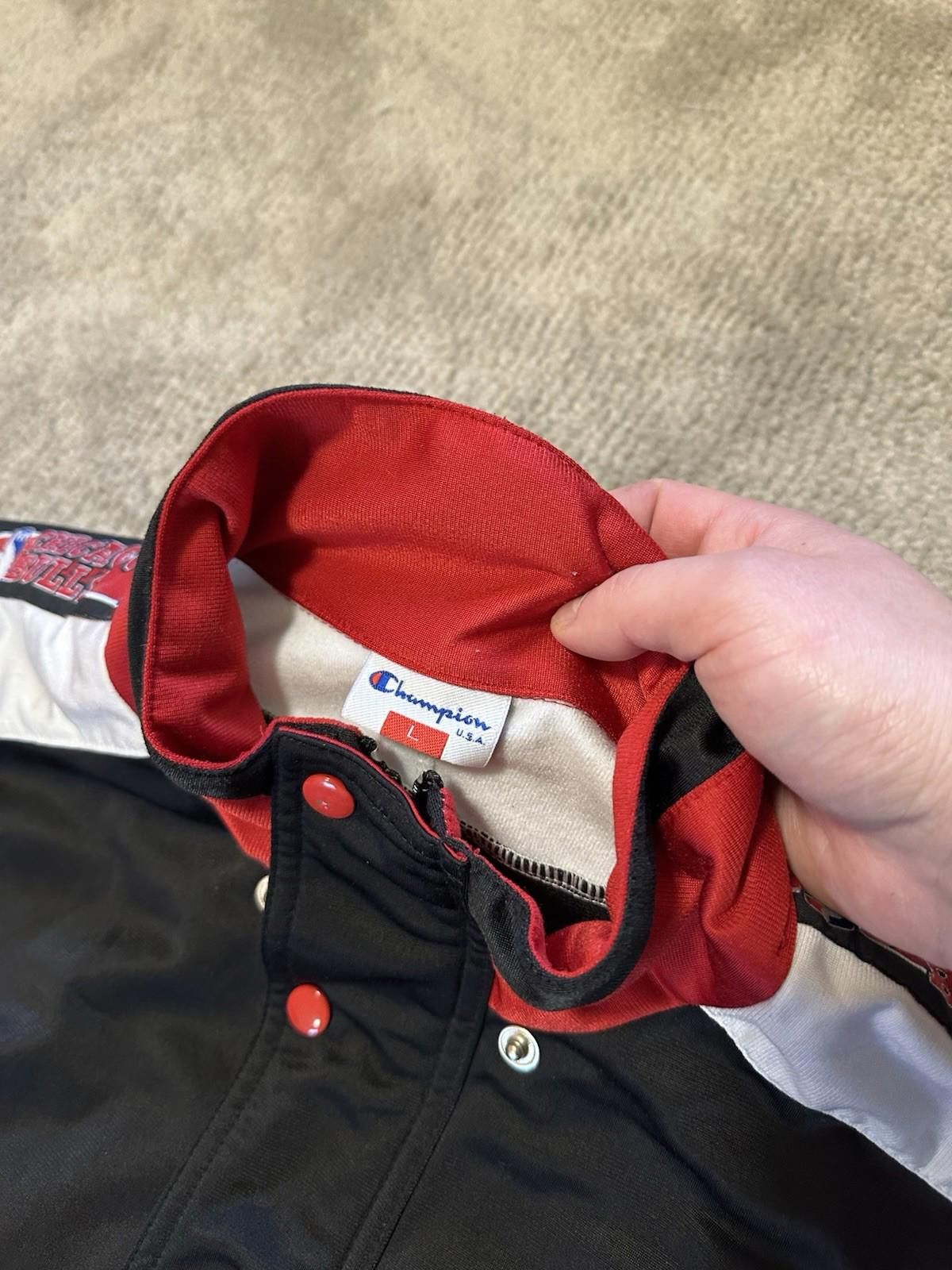 Champion 90s Champion Chicago Bulls Training Shirt Snap Button Zip Up Size US L / EU 52-54 / 3 - 10 Thumbnail